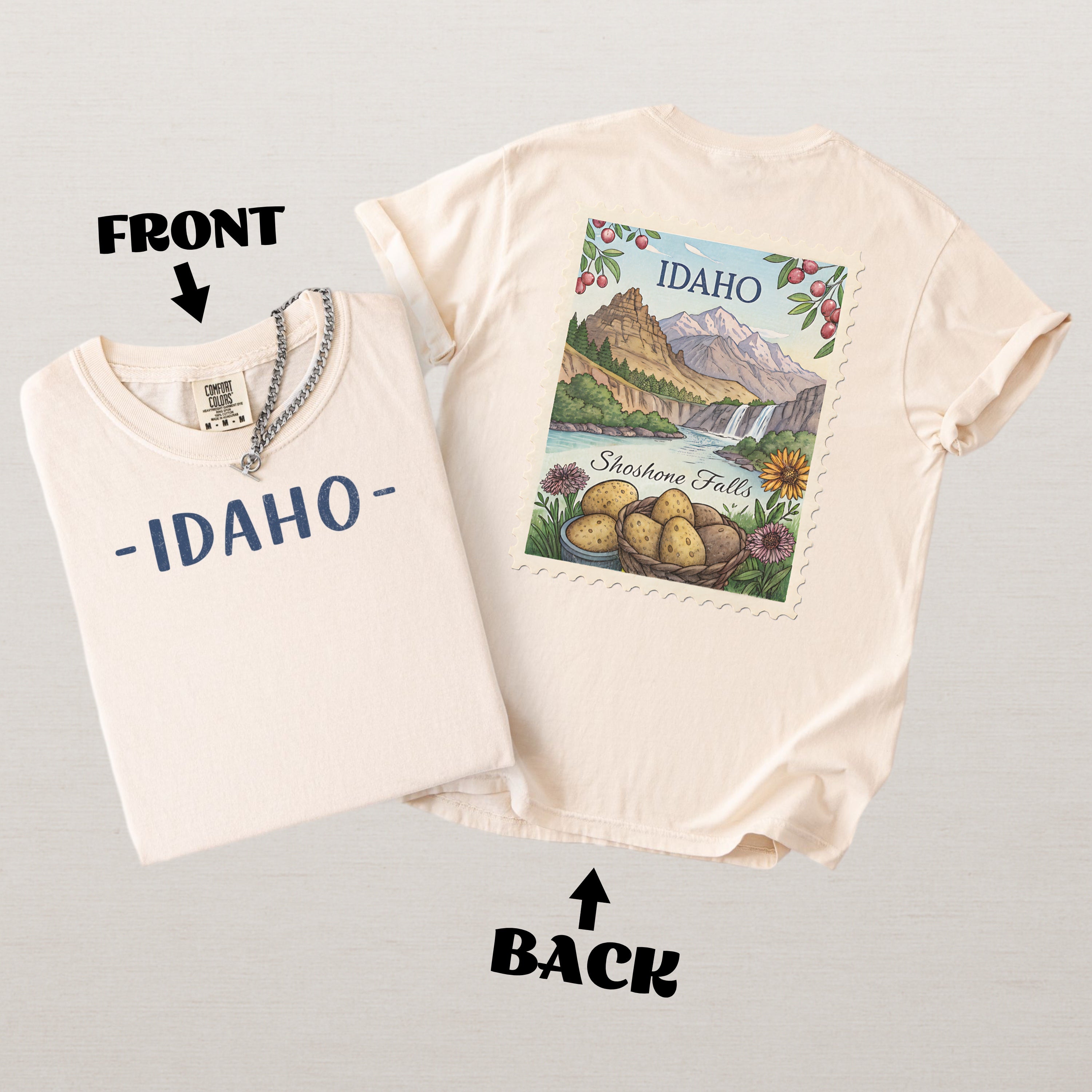 Vintage Idaho Comfort Colors Retro Travel Stamp Souvenir T-Shirt