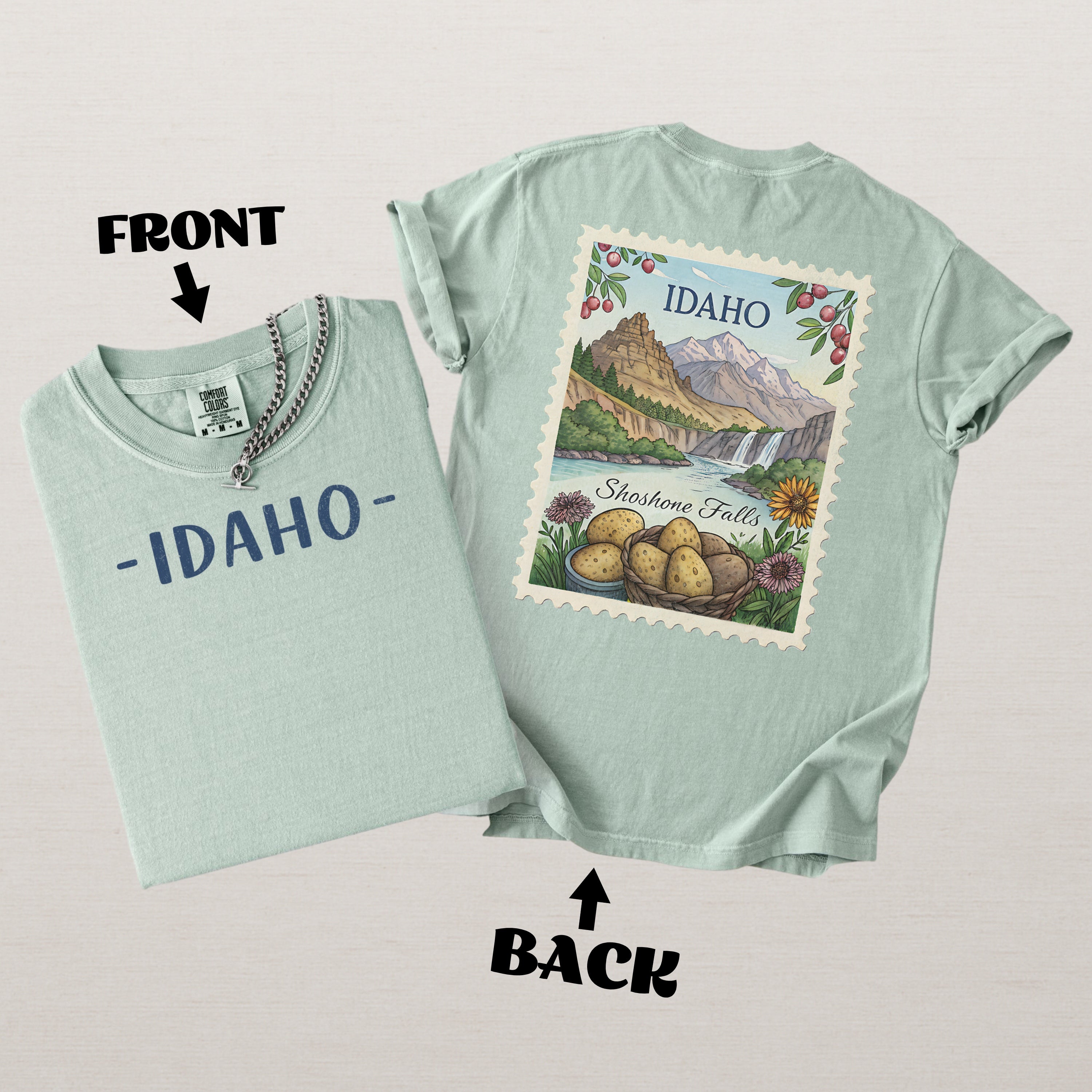 Vintage Idaho Comfort Colors Retro Travel Stamp Souvenir T-Shirt