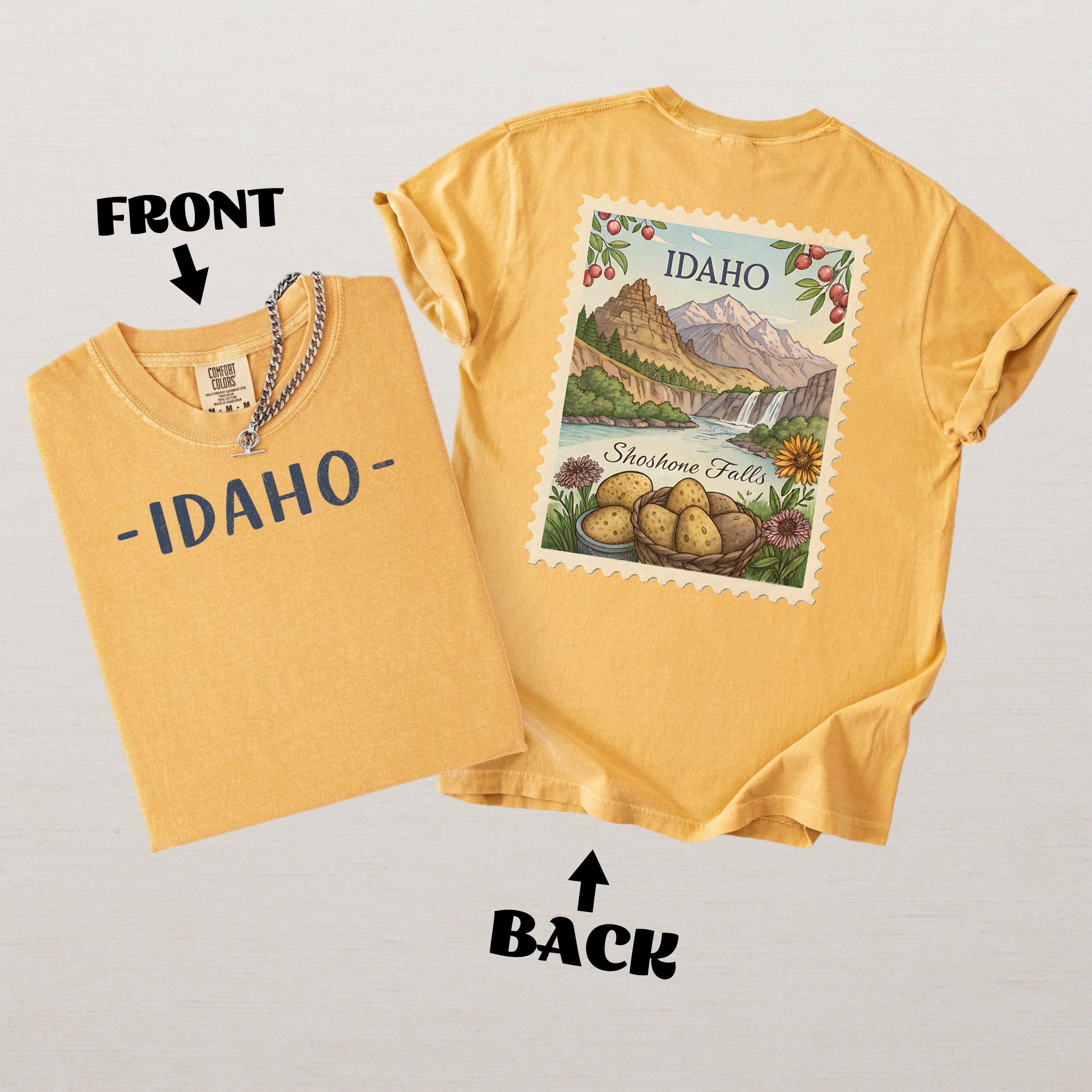 Vintage Idaho Comfort Colors Retro Travel Stamp Souvenir T-Shirt