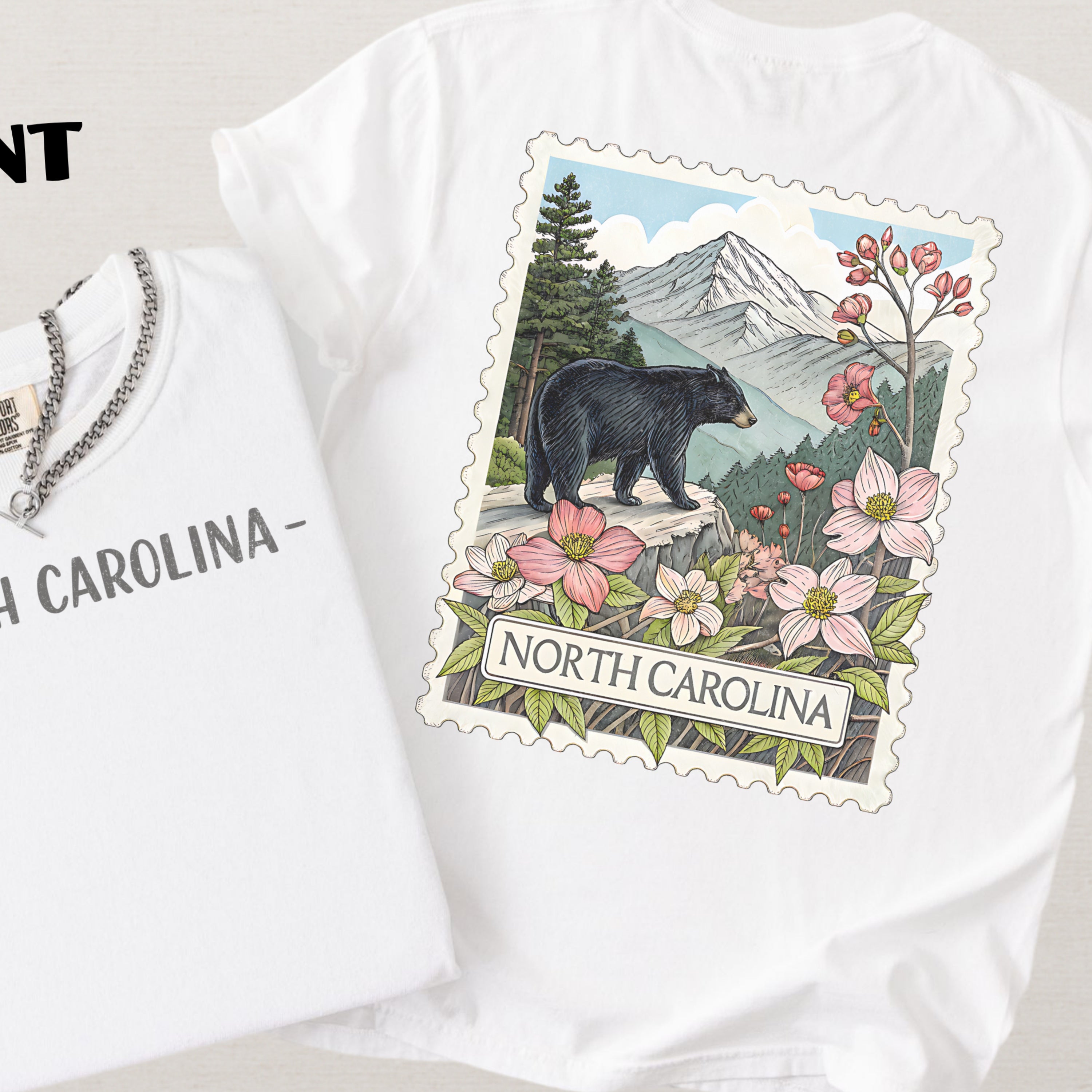 Vintage North Carolina Comfort Colors Retro Travel Stamp Souvenir T-Shirt