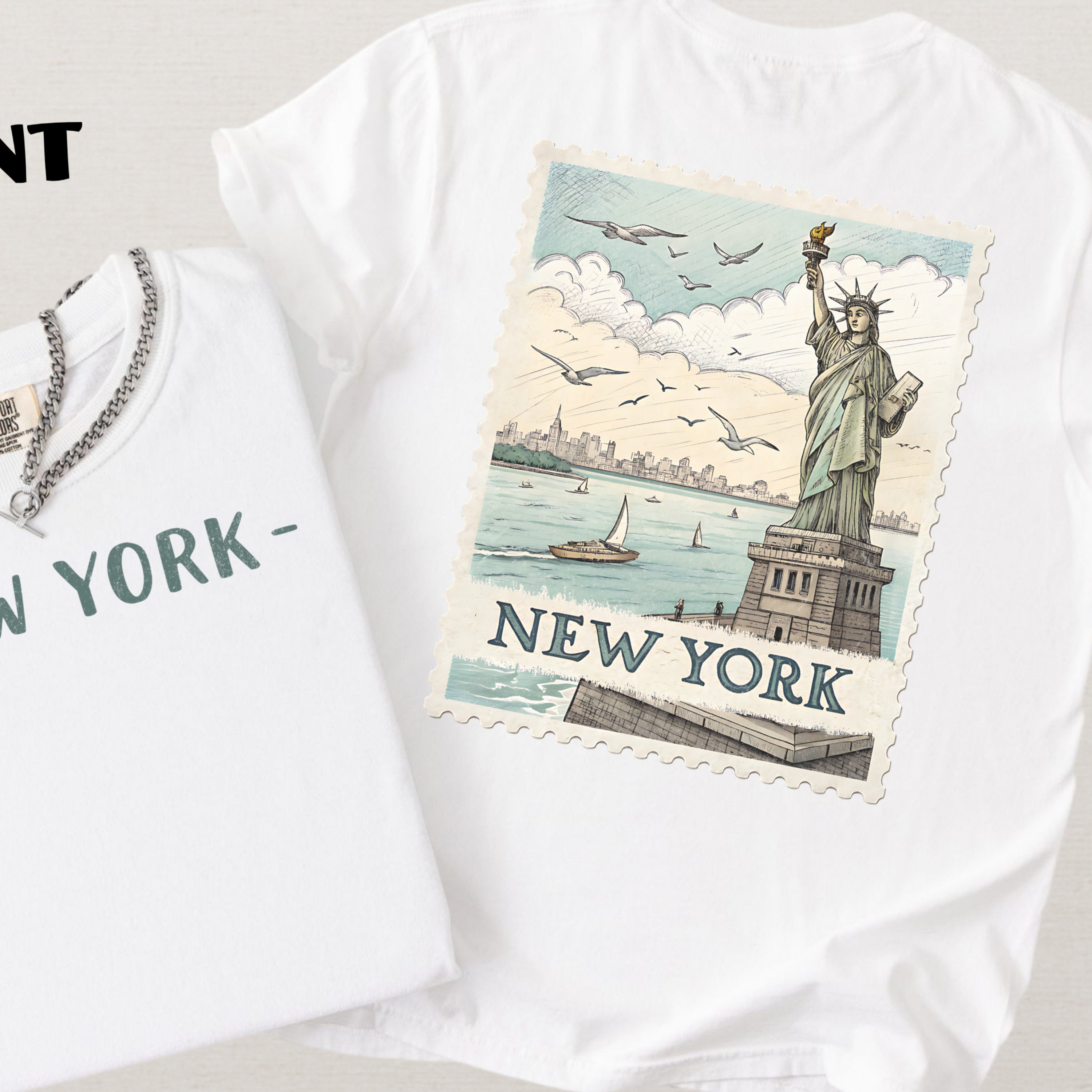 Vintage New York Comfort Colors Retro Travel Stamp Souvenir T-Shirt
