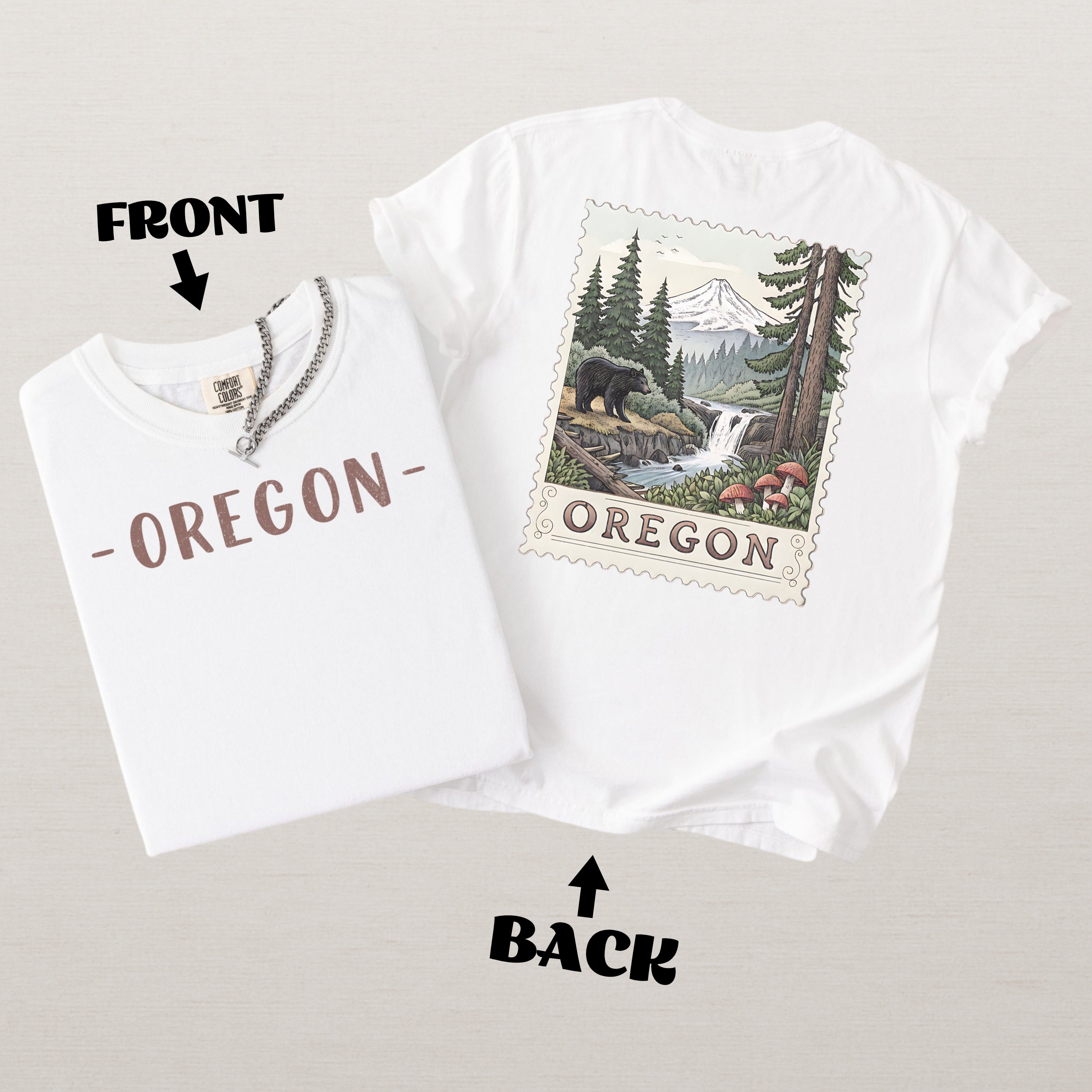 Vintage Oregon Comfort Colors Retro Travel Stamp Souvenir T-Shirt