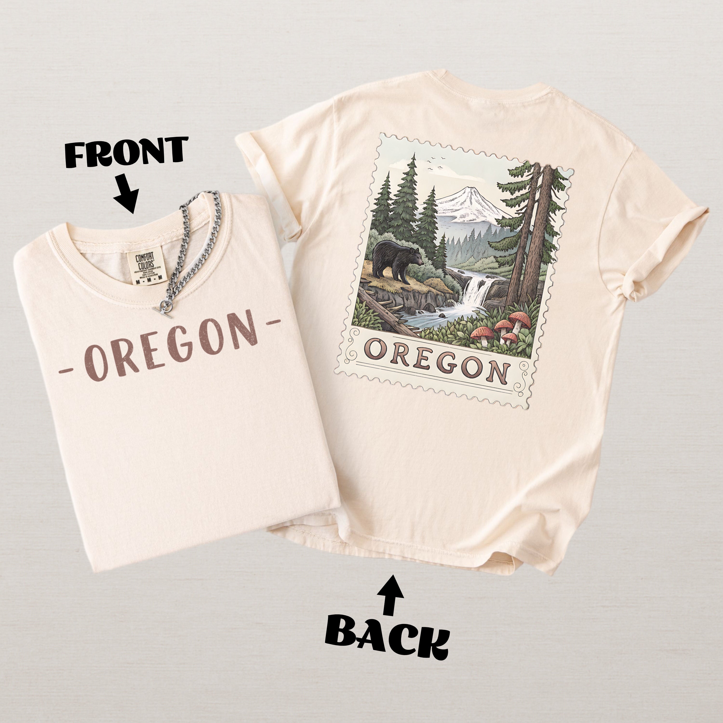 Vintage Oregon Comfort Colors Retro Travel Stamp Souvenir T-Shirt
