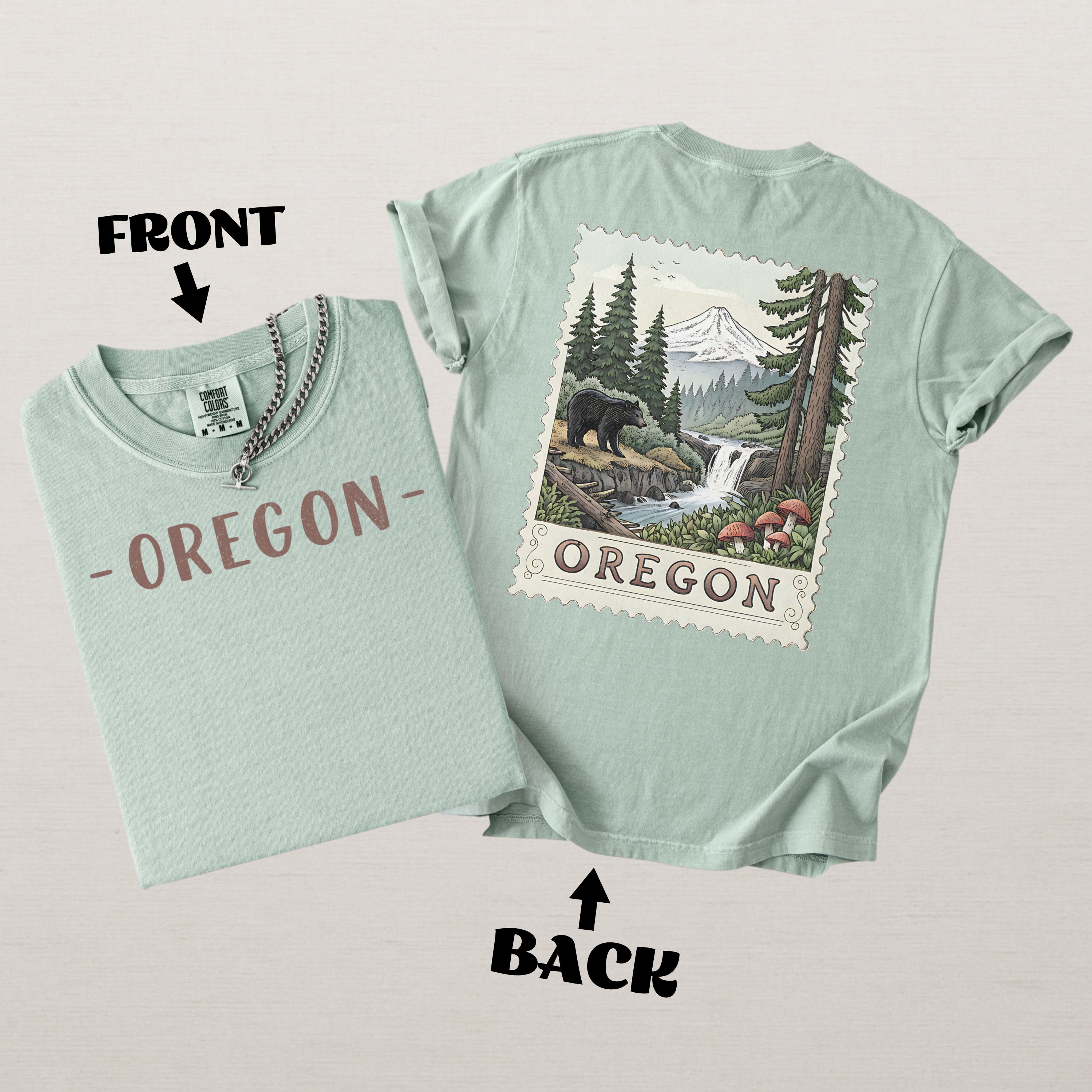 Vintage Oregon Comfort Colors Retro Travel Stamp Souvenir T-Shirt