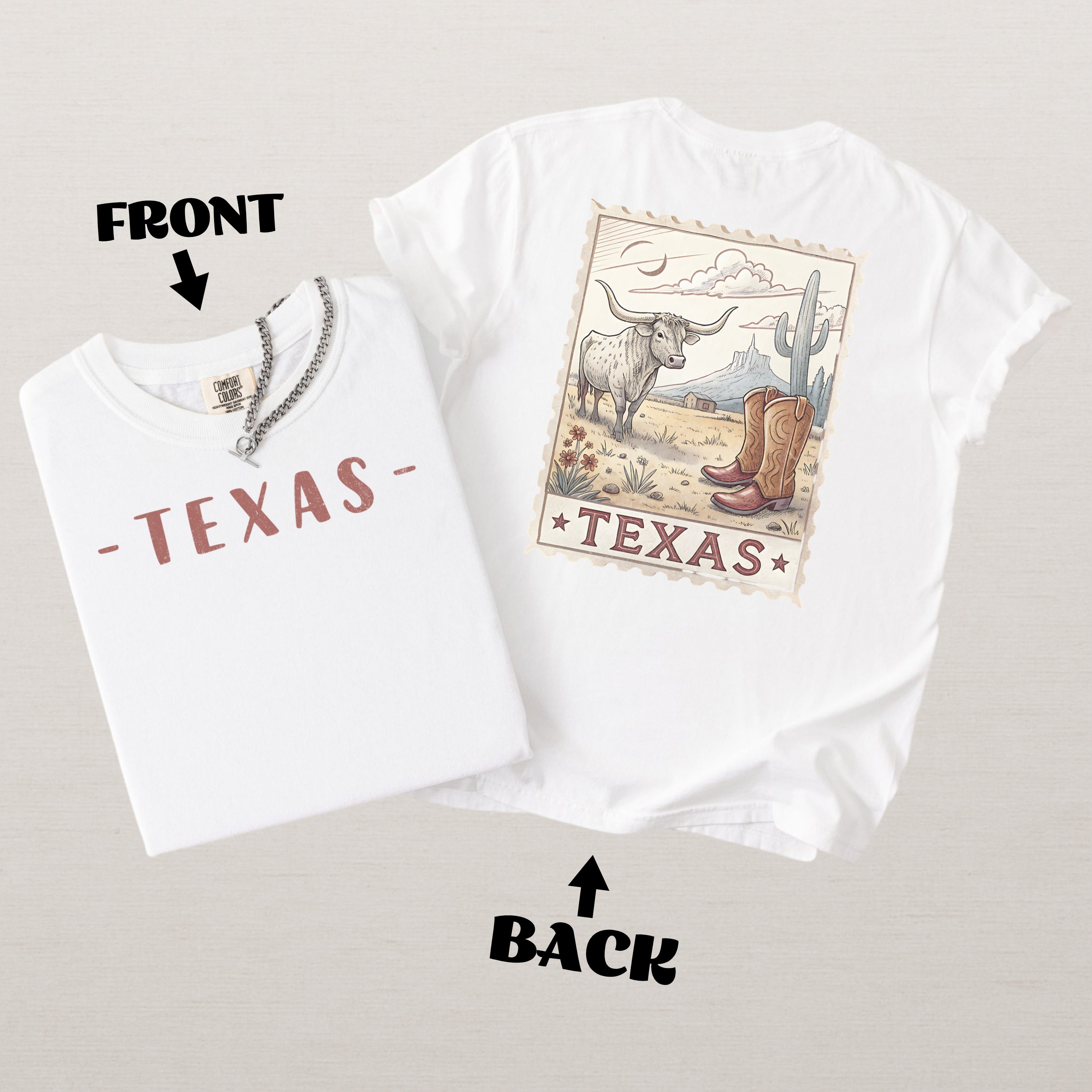 Vintage Texas Comfort Colors Retro Travel Stamp Souvenir T-Shirt
