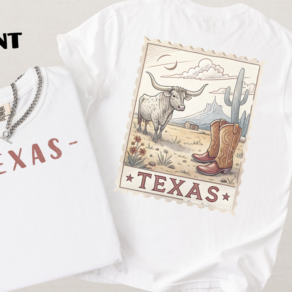 Vintage Texas Comfort Colors Retro Travel Stamp Souvenir T-Shirt