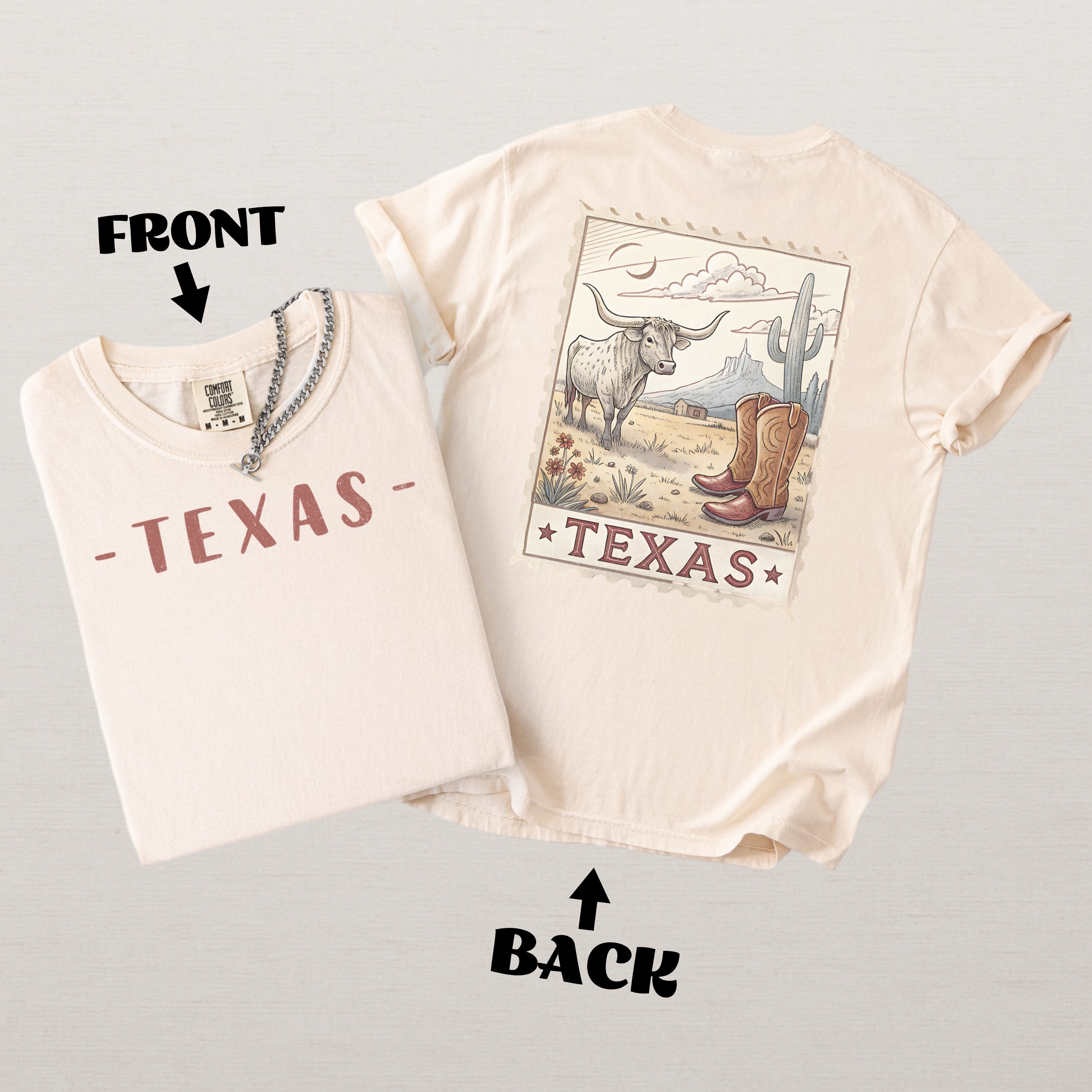 Vintage Texas Comfort Colors Retro Travel Stamp Souvenir T-Shirt