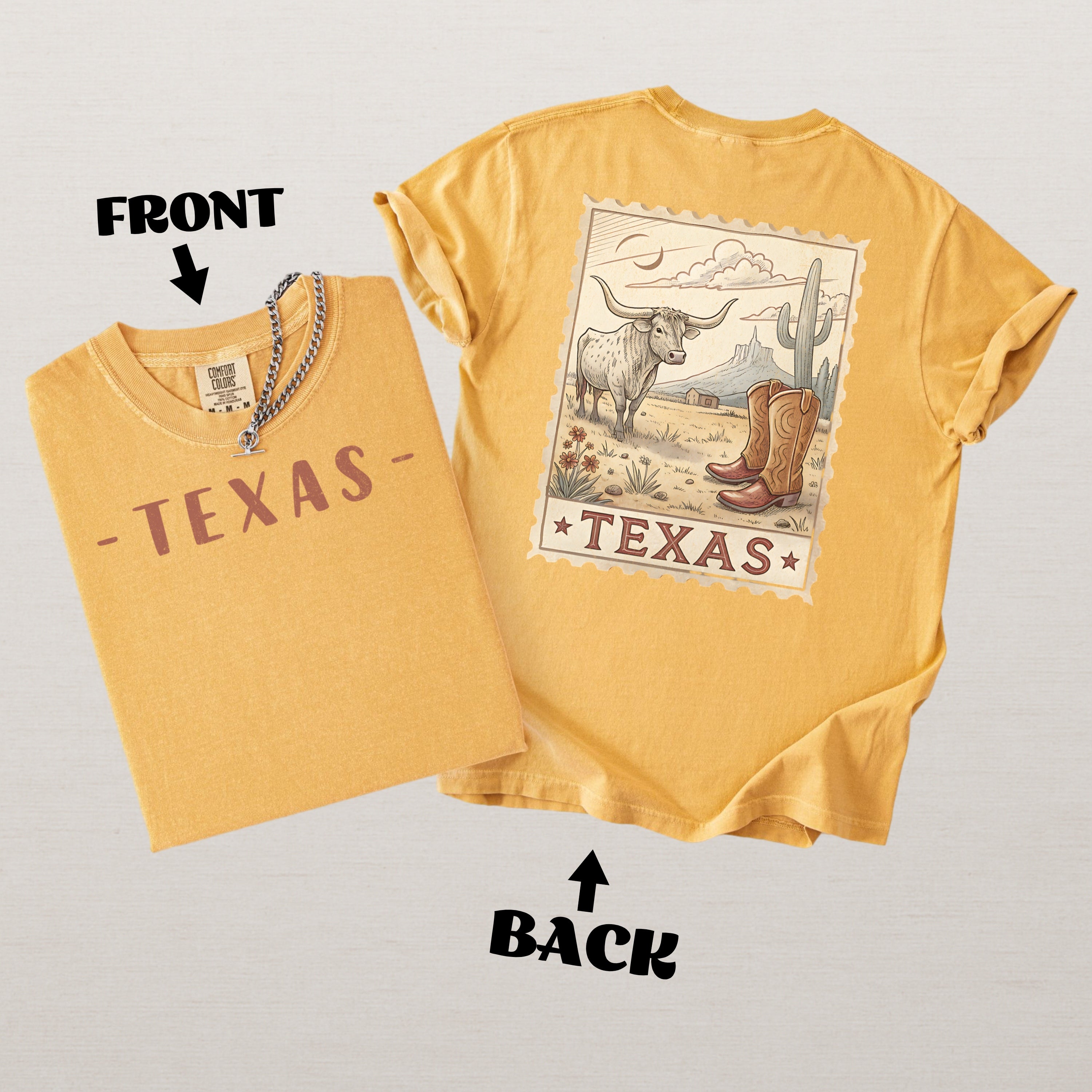 Vintage Texas Comfort Colors Retro Travel Stamp Souvenir T-Shirt