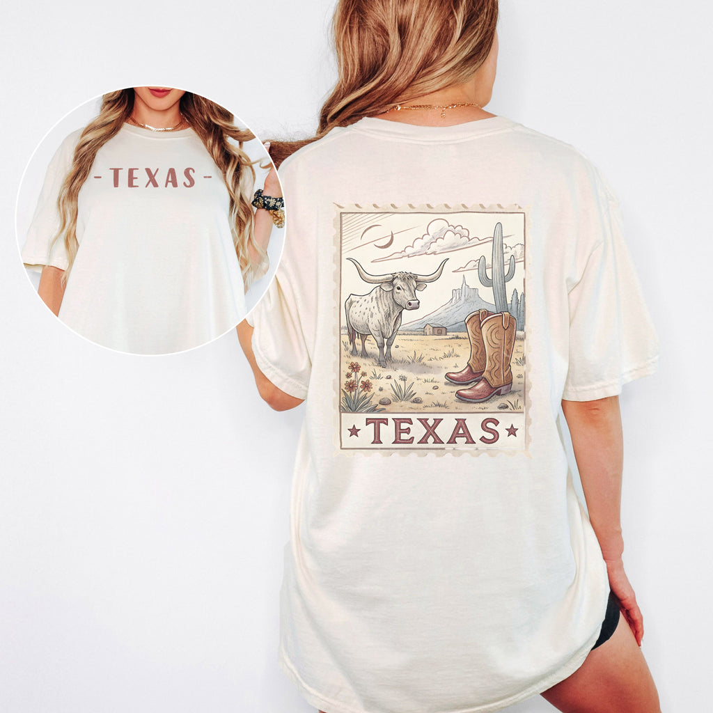 Vintage Texas Comfort Colors Retro Travel Stamp Souvenir T-Shirt