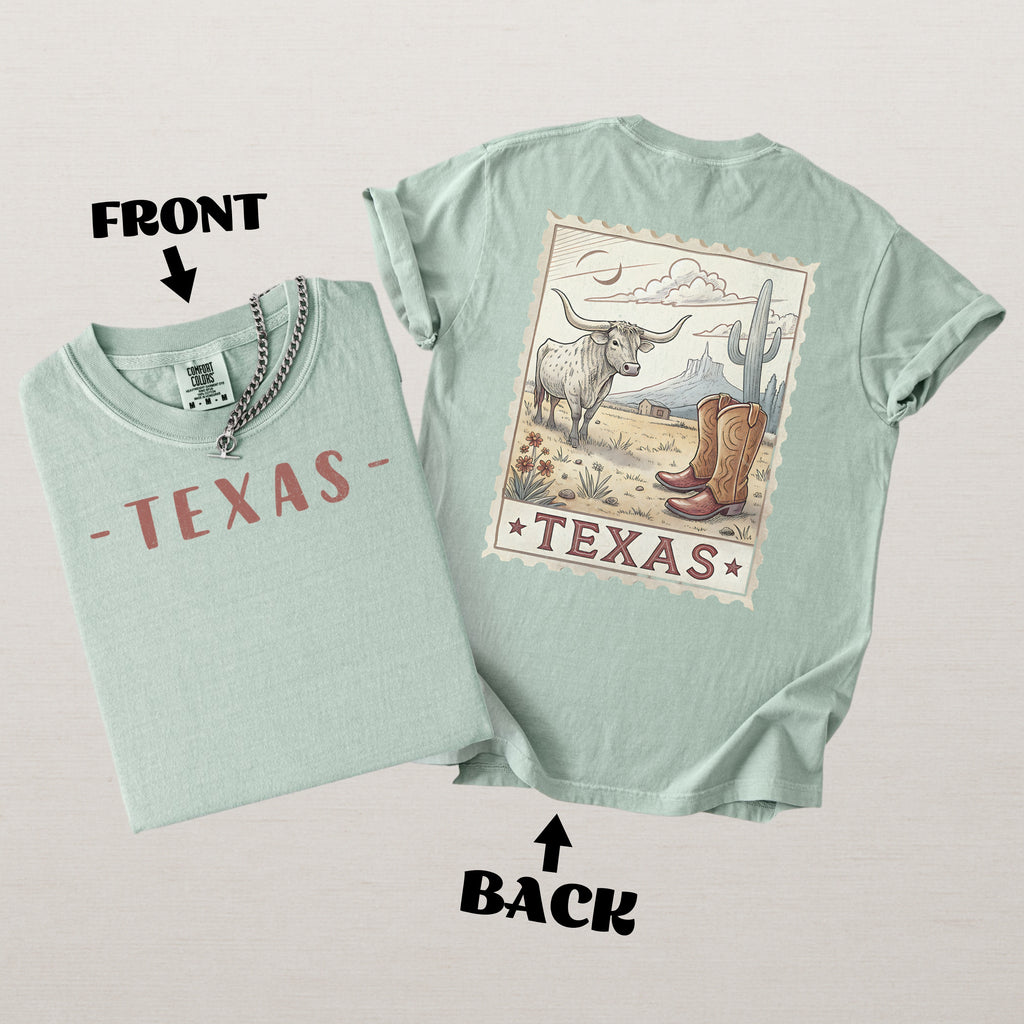 Vintage Texas Comfort Colors Retro Travel Stamp Souvenir T-Shirt