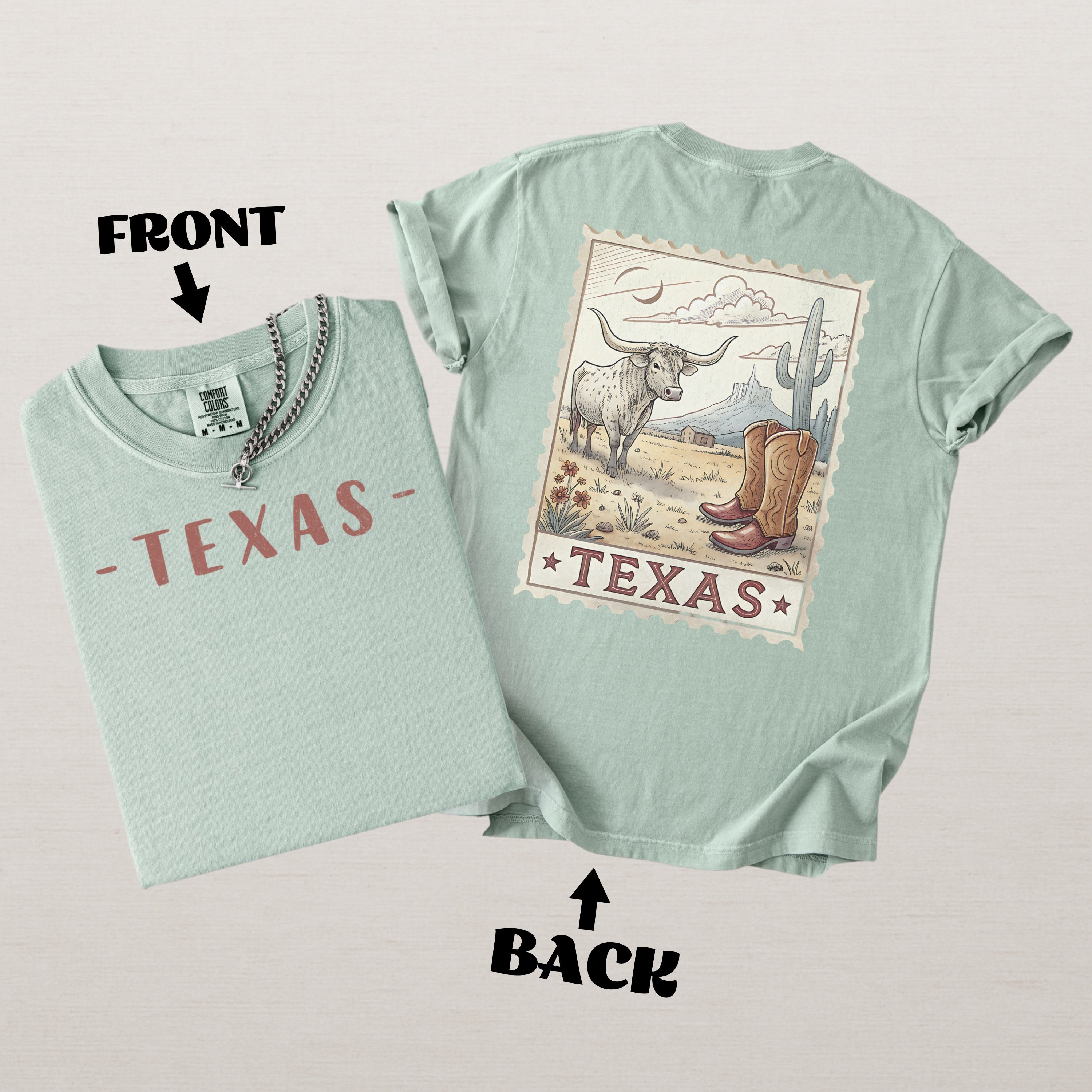 Vintage Texas Comfort Colors Retro Travel Stamp Souvenir T-Shirt