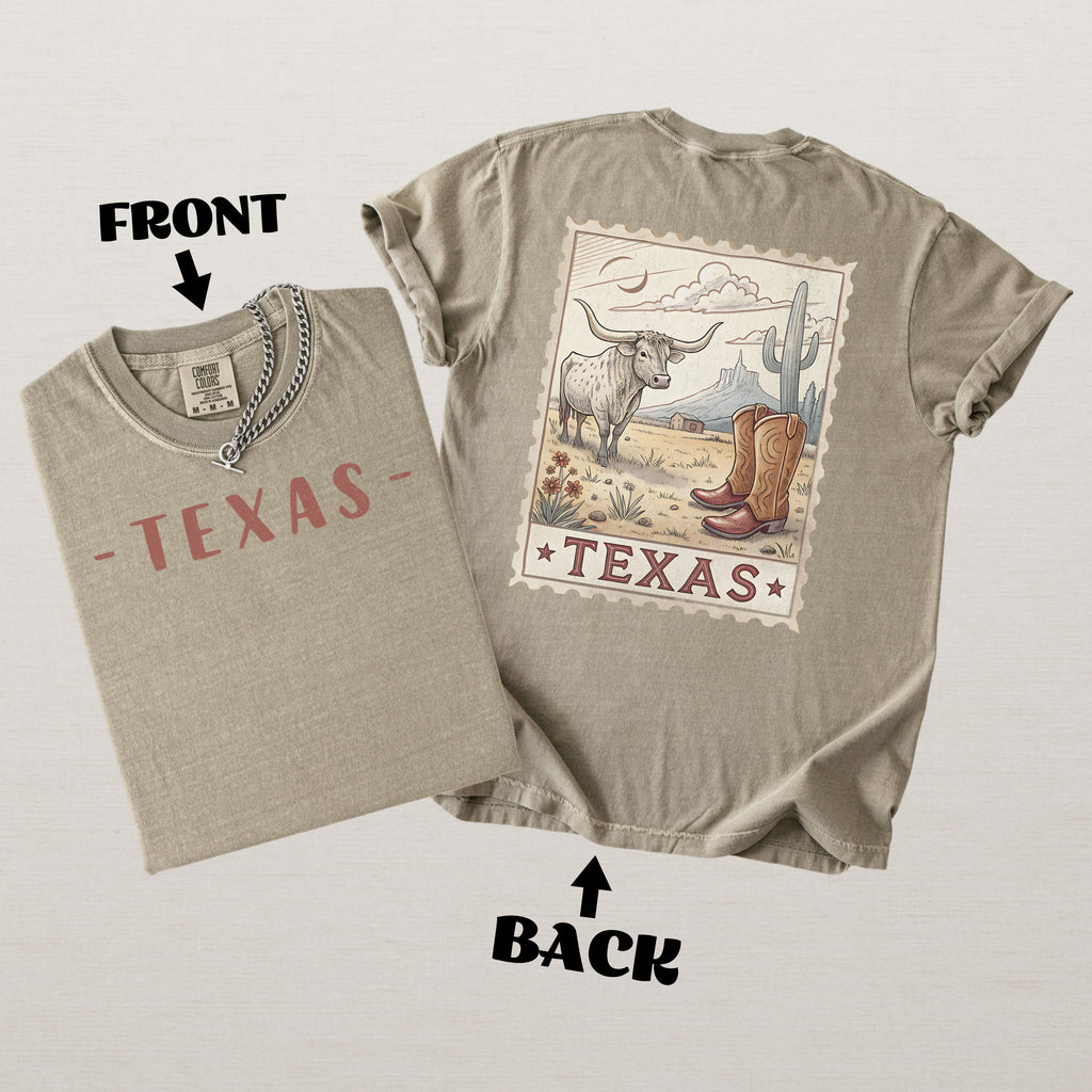 Vintage Texas Comfort Colors Retro Travel Stamp Souvenir T-Shirt