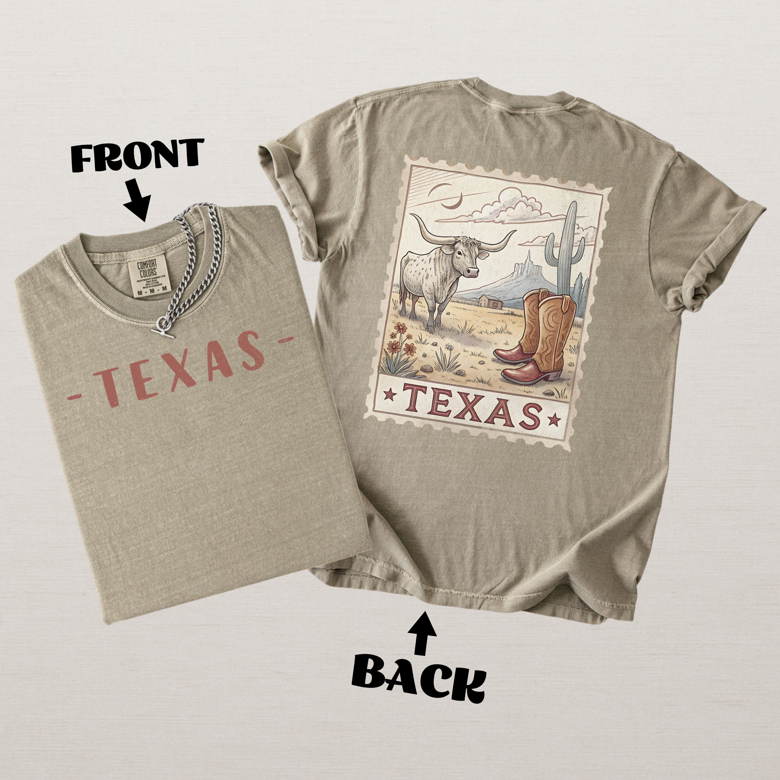 Vintage Texas Comfort Colors Retro Travel Stamp Souvenir T-Shirt