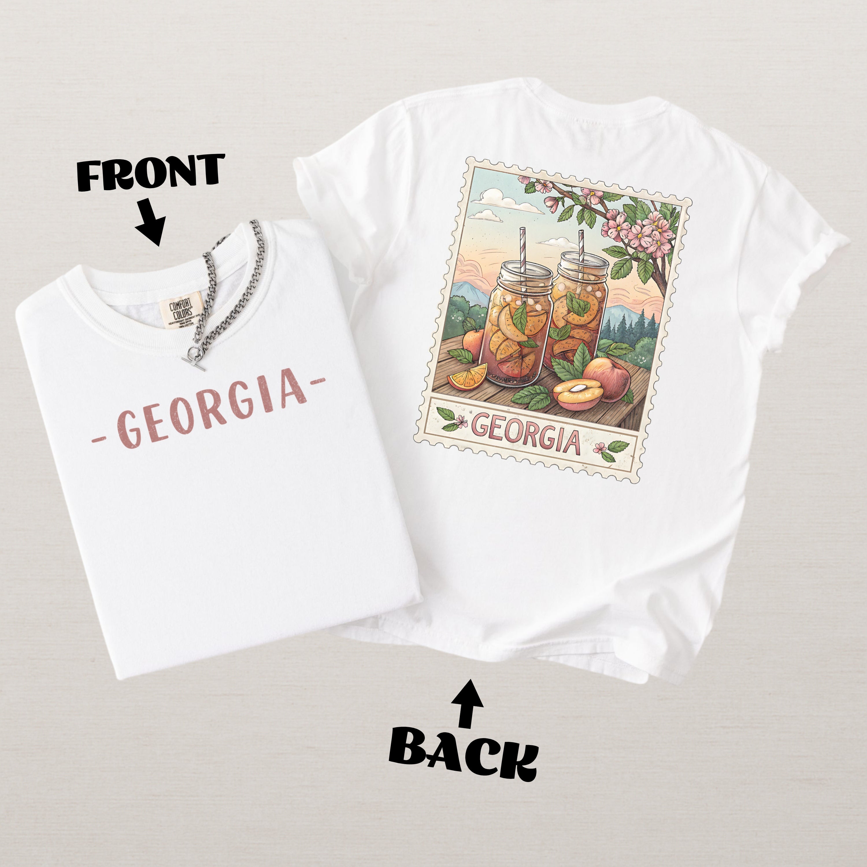 Vintage Georgia Comfort Colors Retro Travel Stamp Souvenir T-Shirt