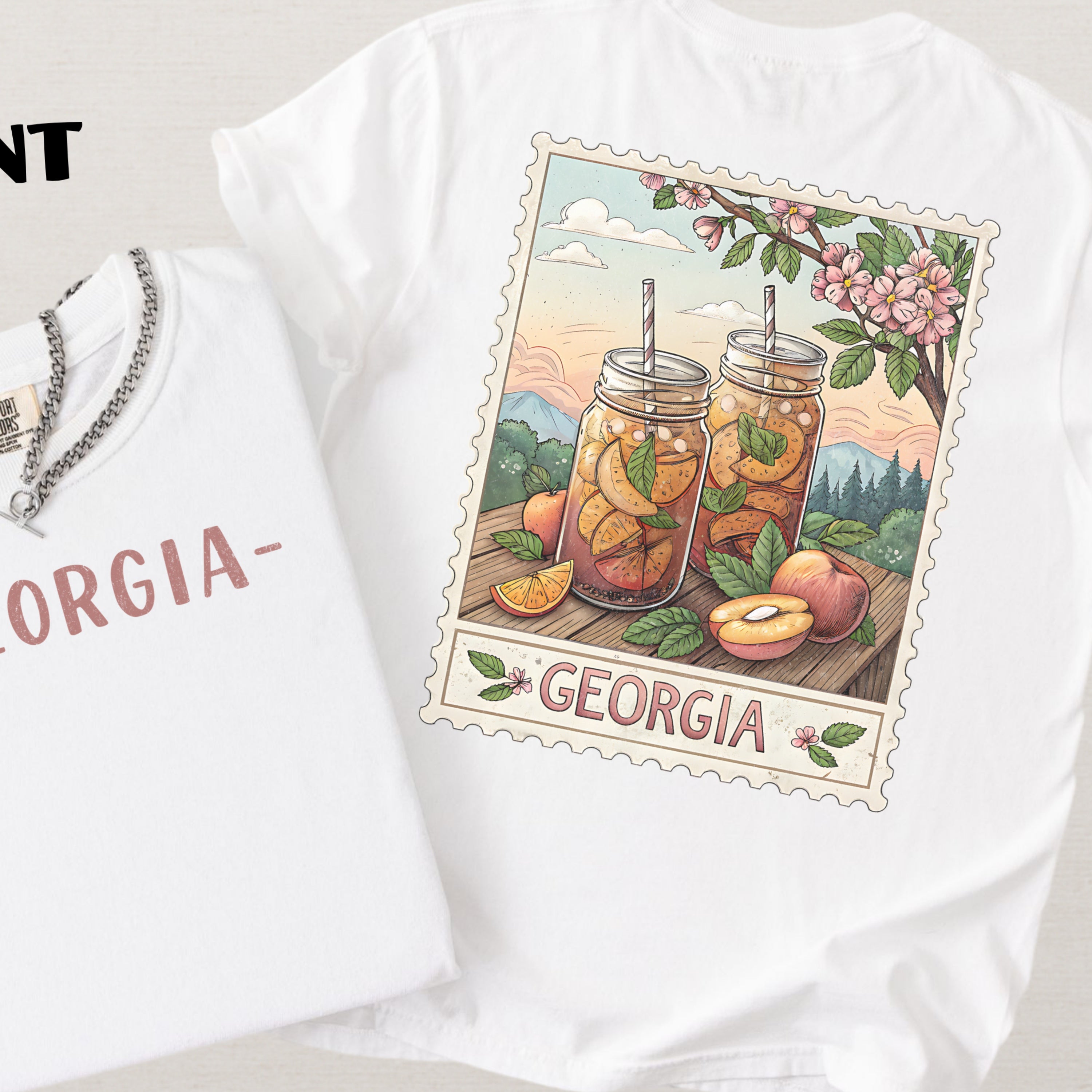Vintage Georgia Comfort Colors Retro Travel Stamp Souvenir T-Shirt