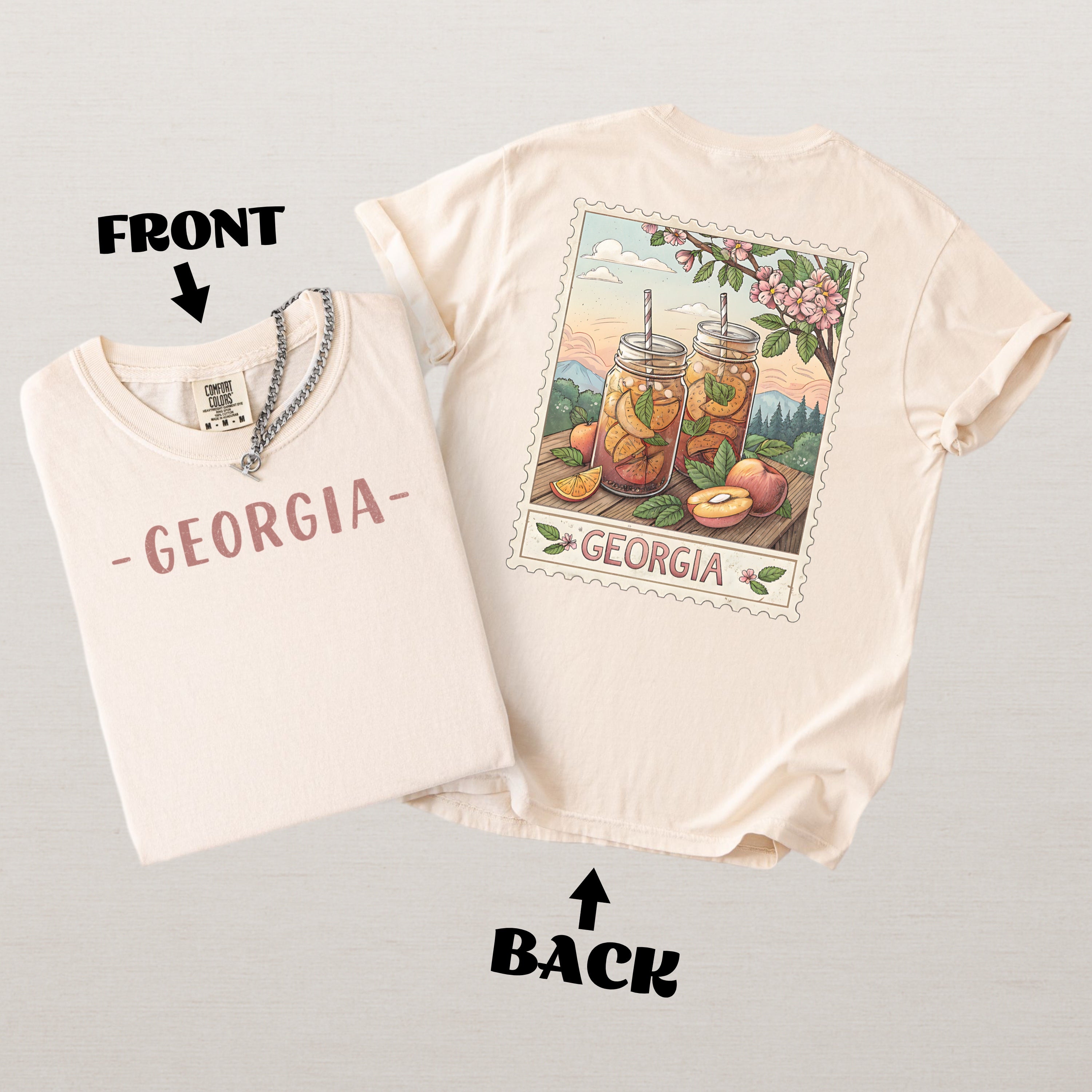 Vintage Georgia Comfort Colors Retro Travel Stamp Souvenir T-Shirt