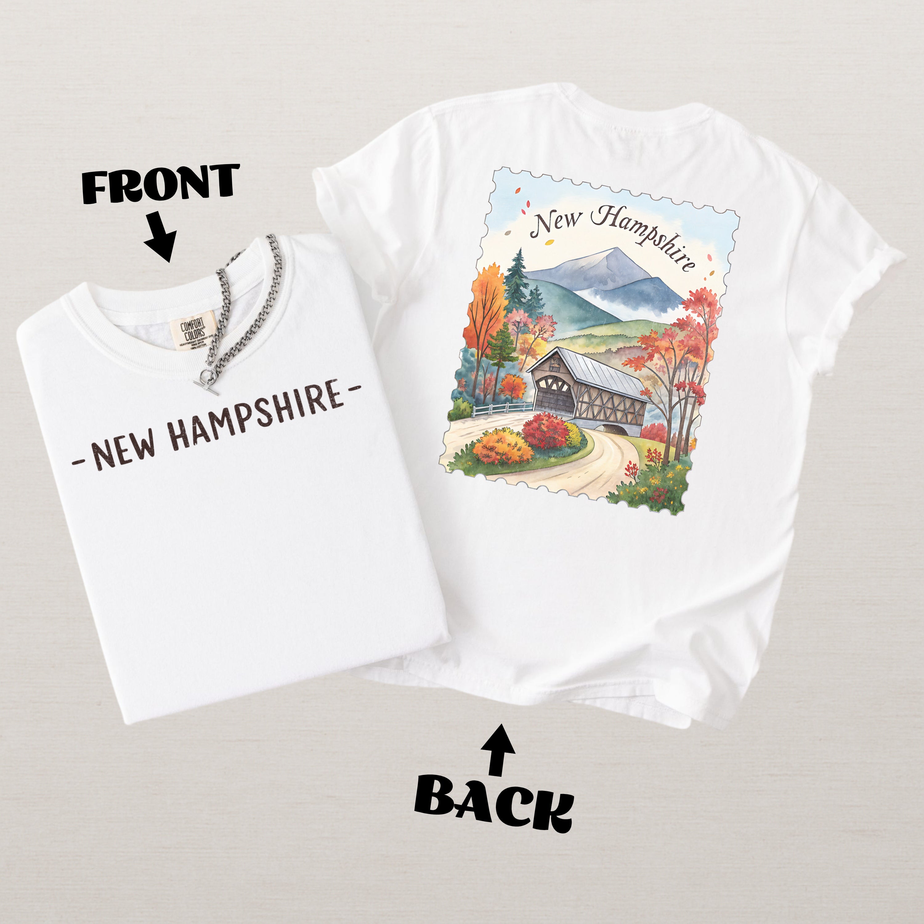 Vintage New Hampshire Comfort Colors Retro Travel Stamp Souvenir T-Shirt