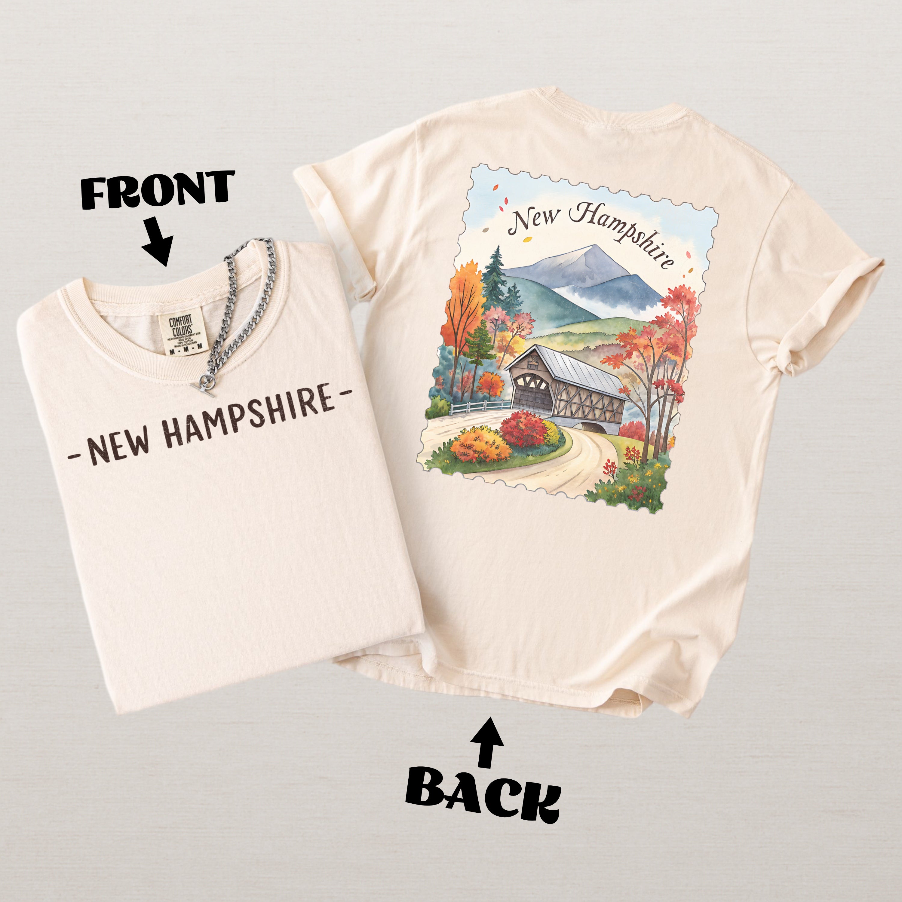 Vintage New Hampshire Comfort Colors Retro Travel Stamp Souvenir T-Shirt