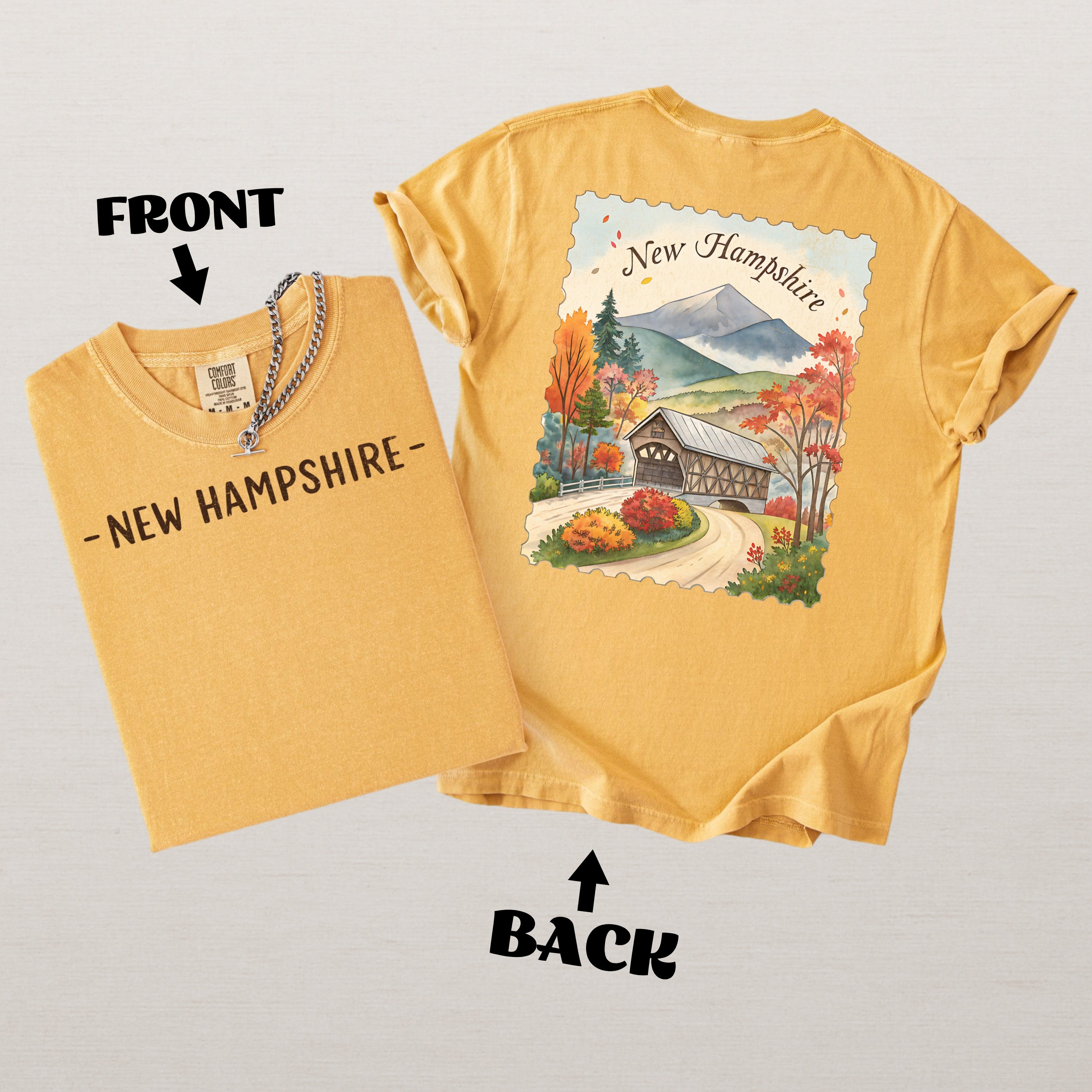Vintage New Hampshire Comfort Colors Retro Travel Stamp Souvenir T-Shirt