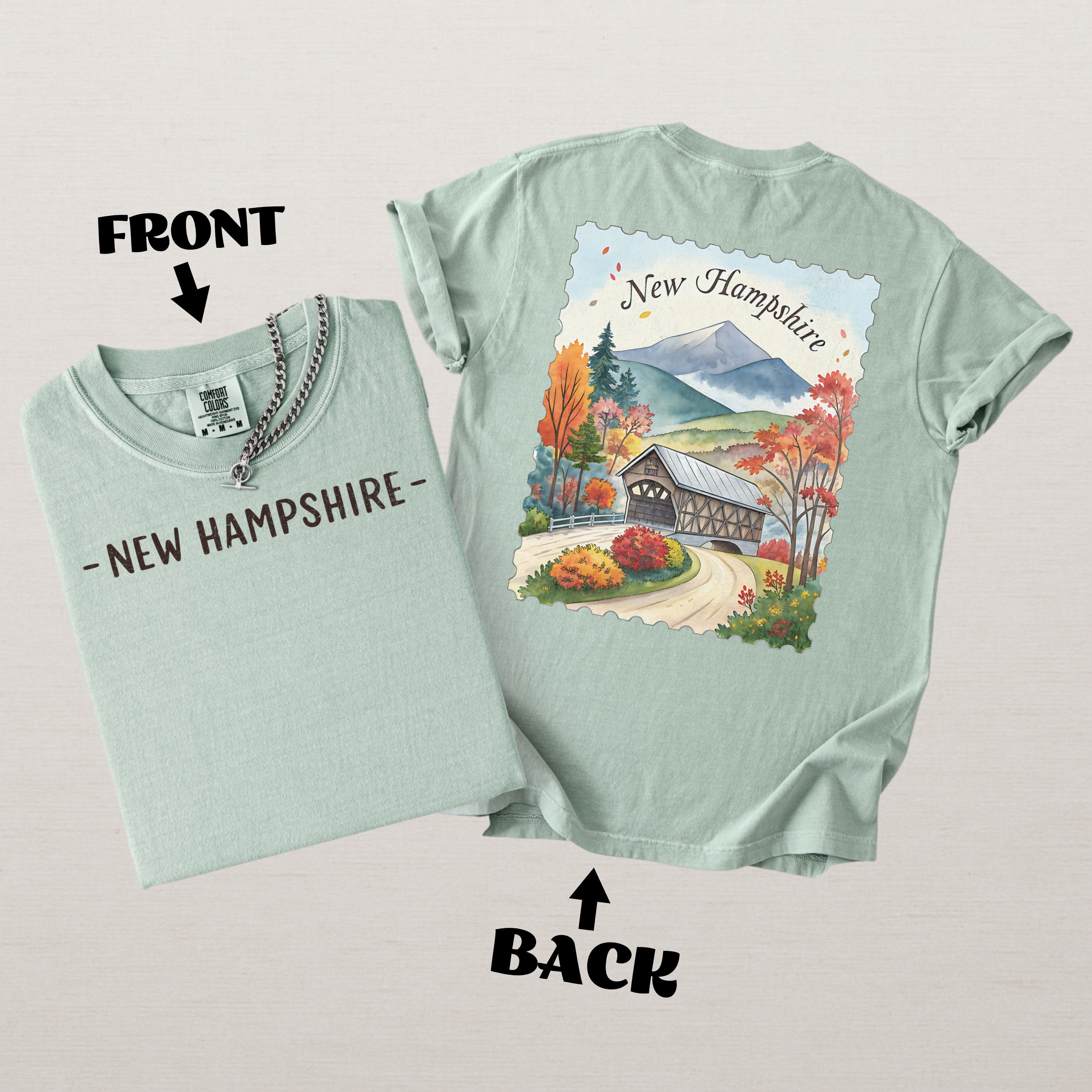Vintage New Hampshire Comfort Colors Retro Travel Stamp Souvenir T-Shirt