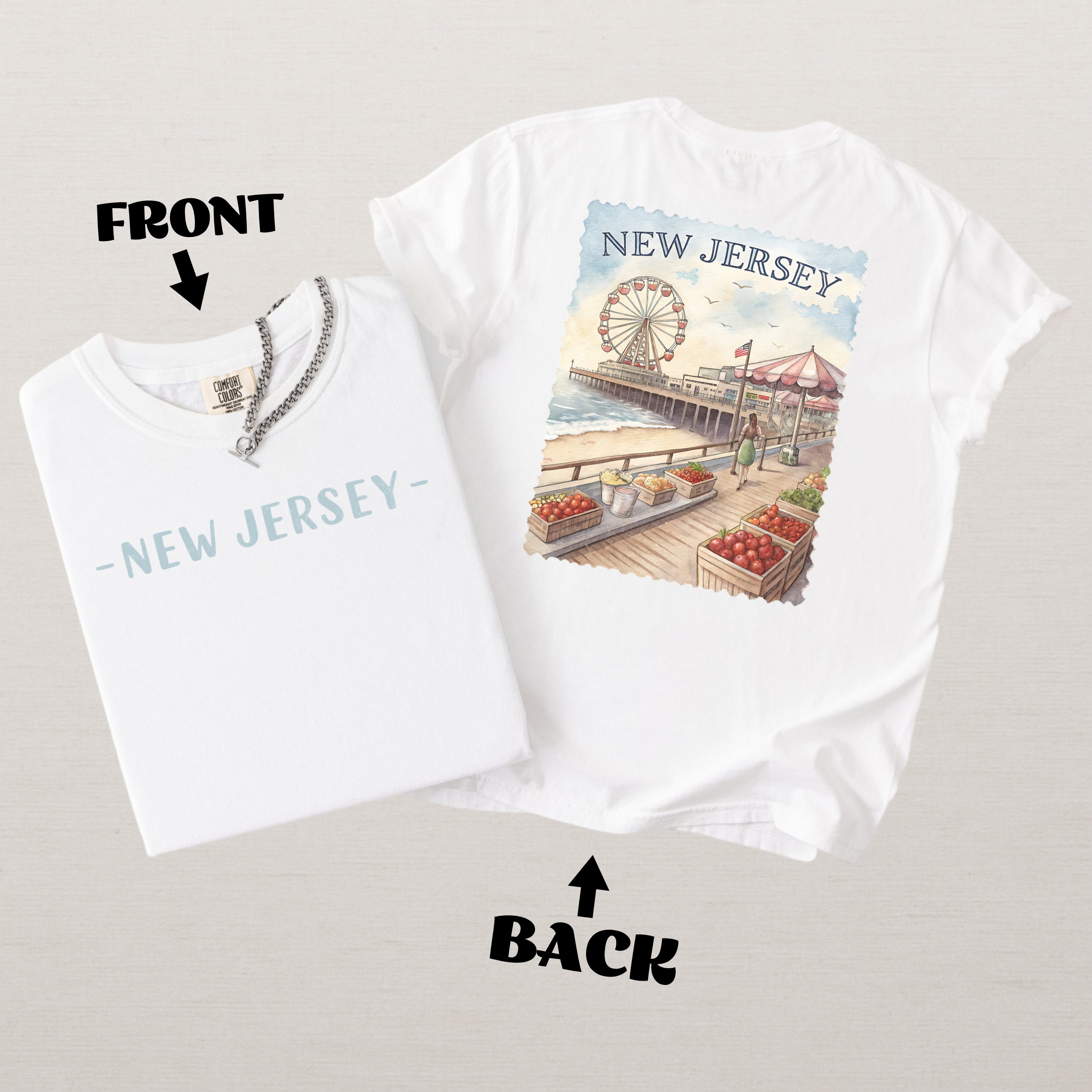 Vintage New Jersey Comfort Colors Retro Travel Stamp Souvenir T-Shirt
