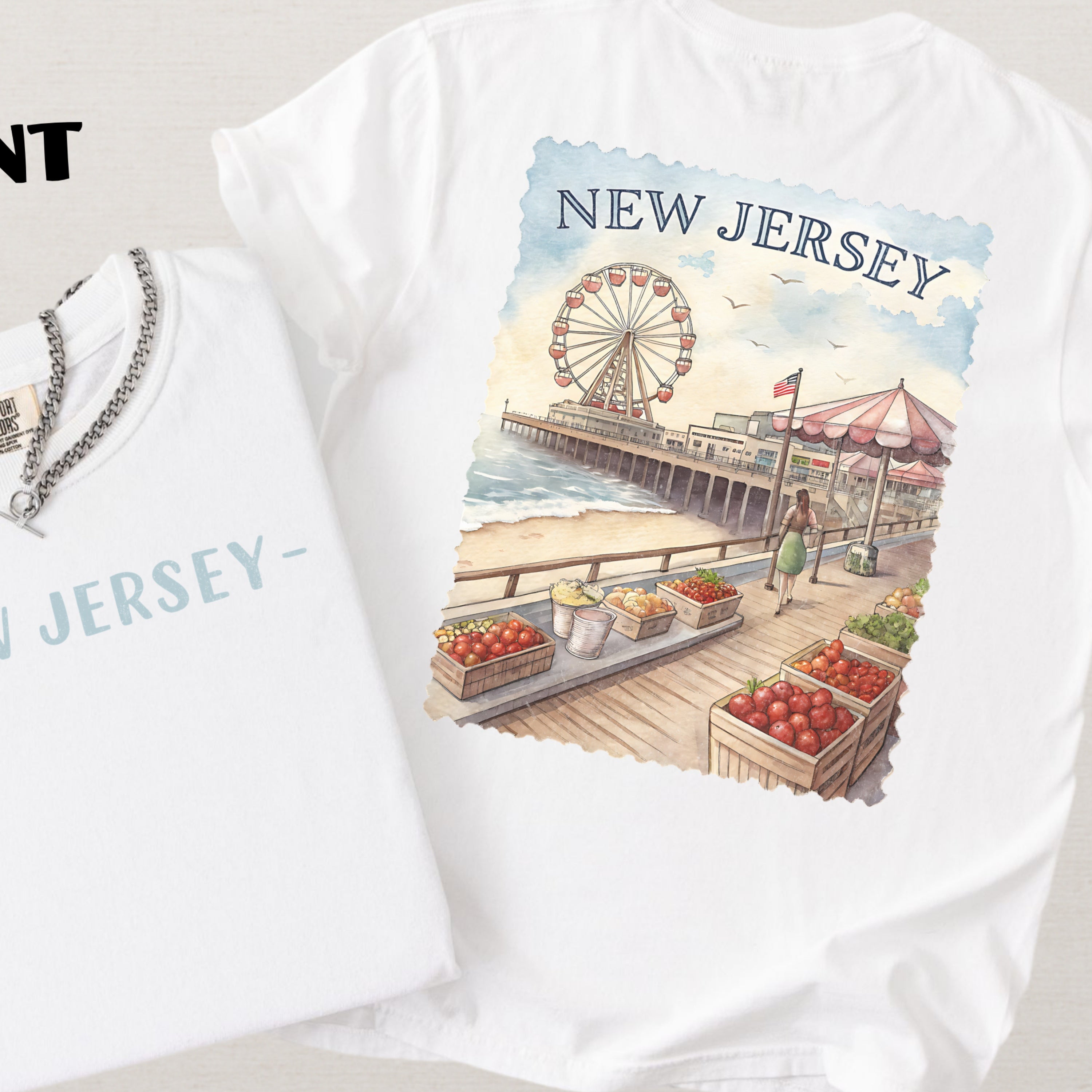 Vintage New Jersey Comfort Colors Retro Travel Stamp Souvenir T-Shirt