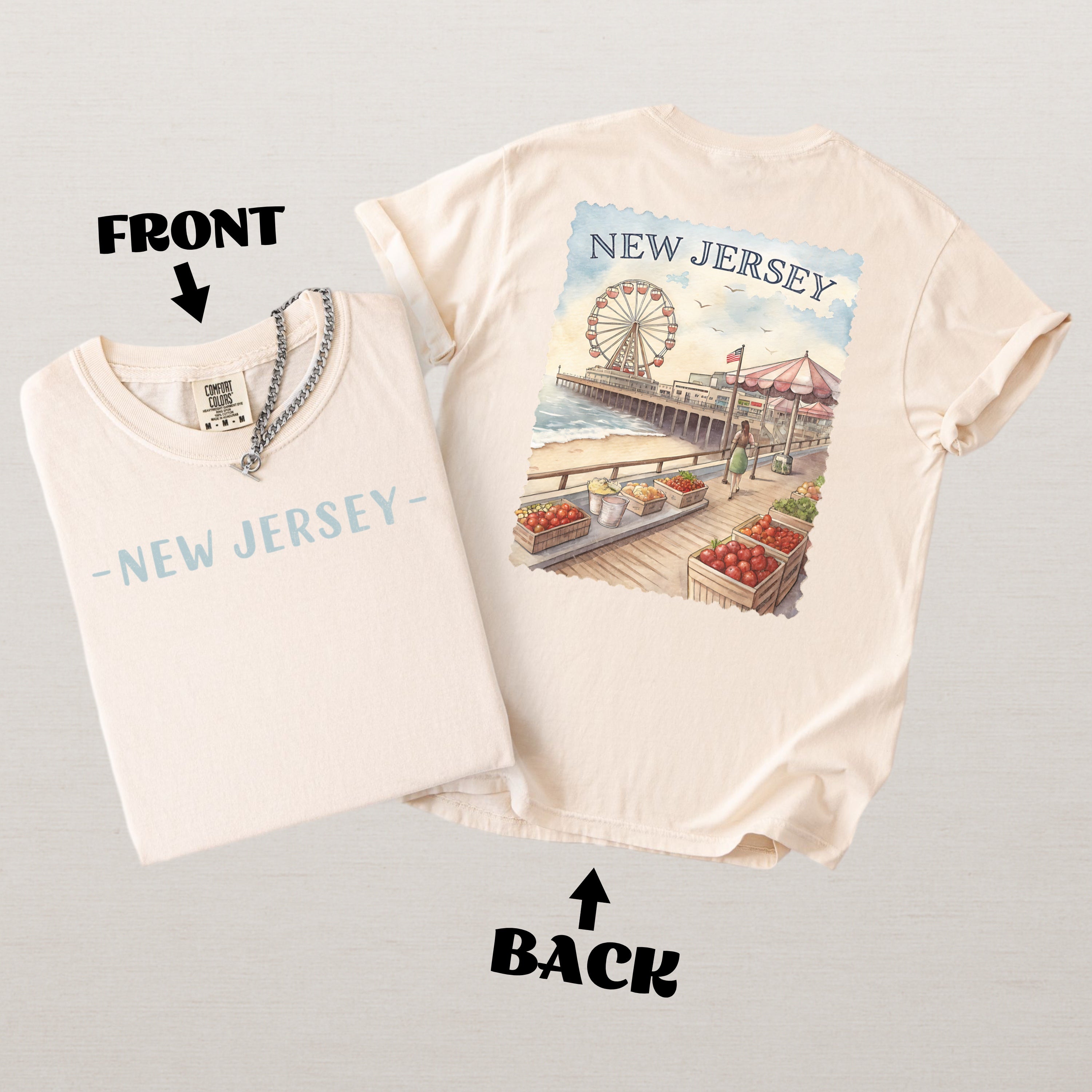 Vintage New Jersey Comfort Colors Retro Travel Stamp Souvenir T-Shirt