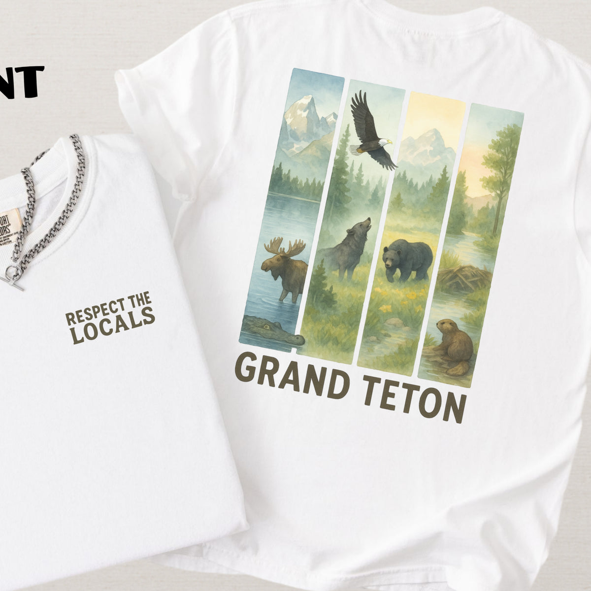Respect The Locals Grand Teton Mountain Adventure Souvenir Shirt