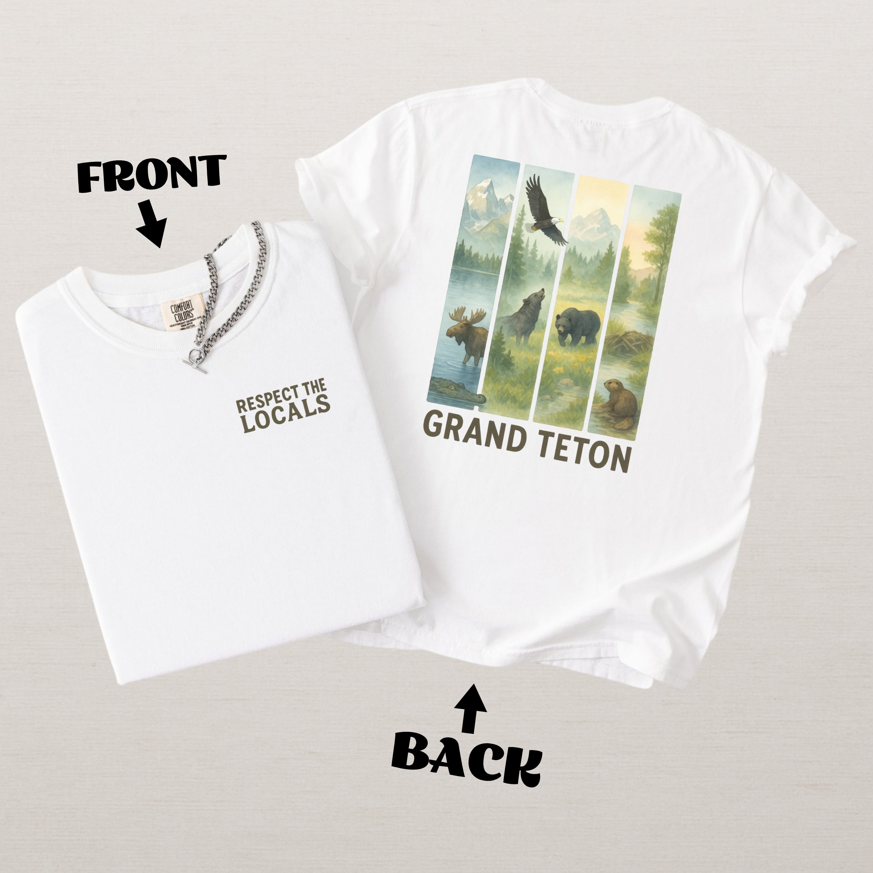 Respect The Locals Grand Teton Mountain Adventure Souvenir Shirt