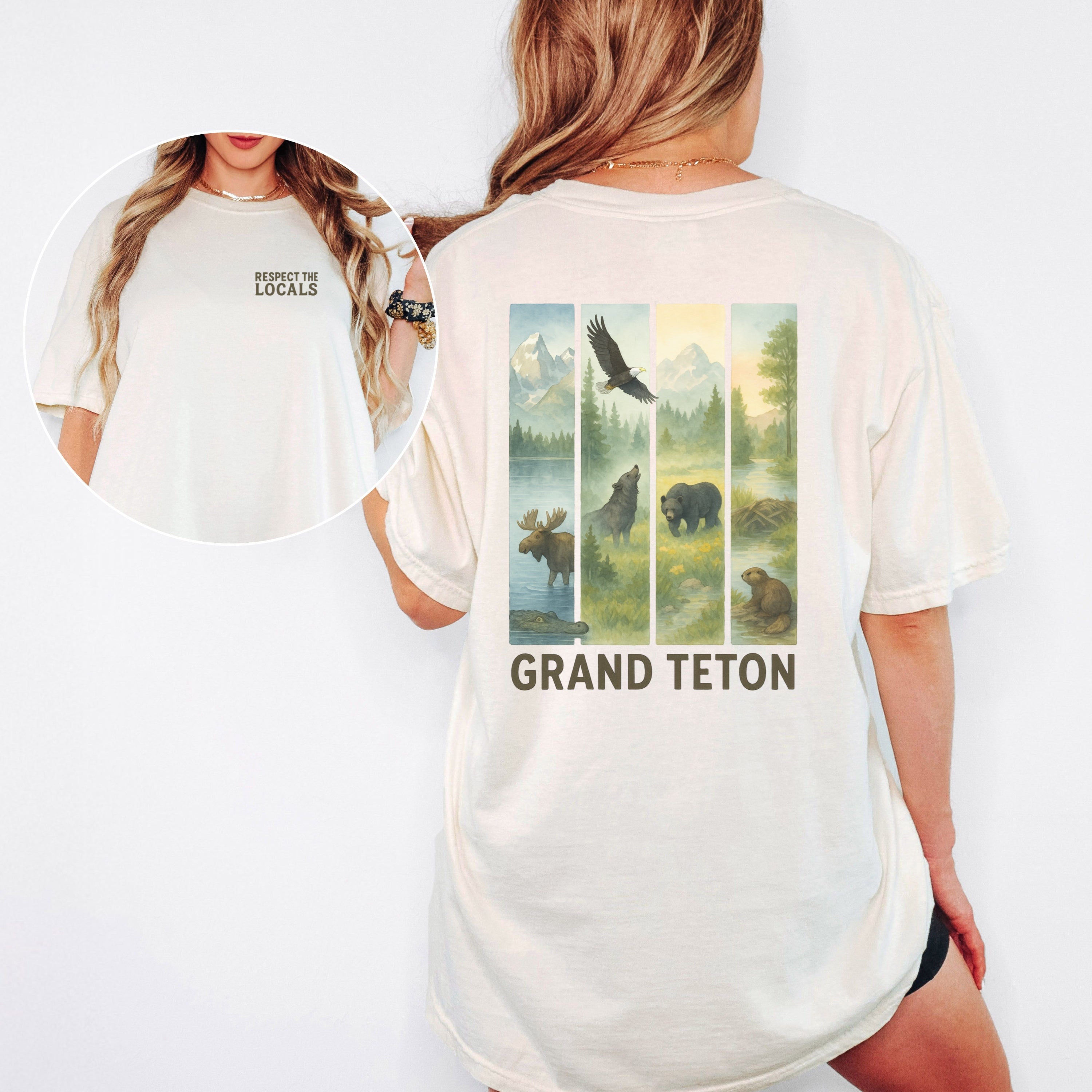 Respect The Locals Grand Teton Mountain Adventure Souvenir Shirt