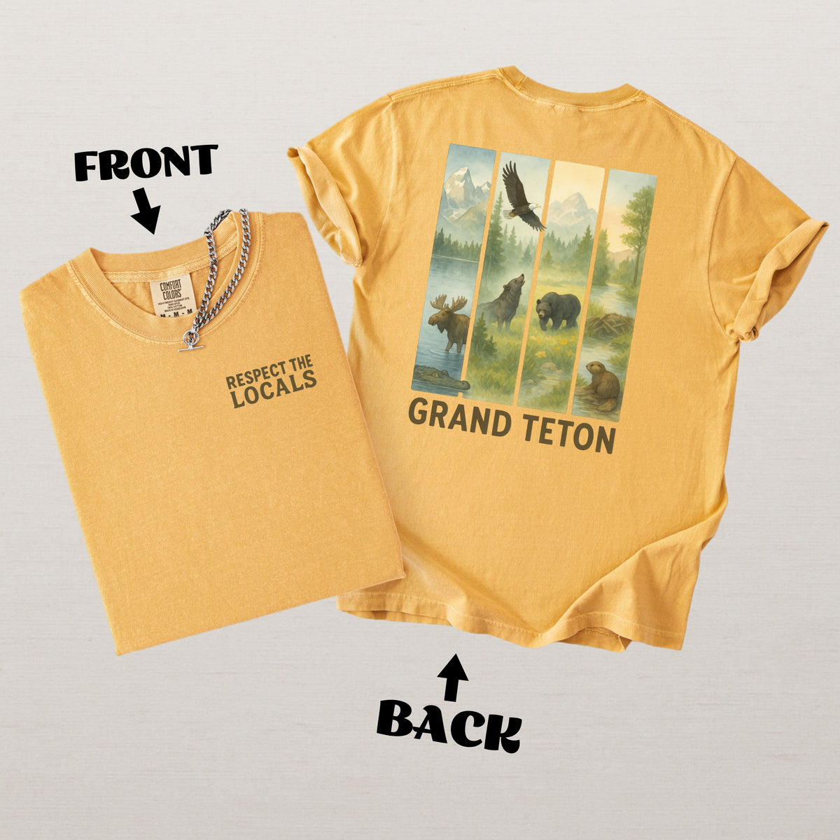 Respect The Locals Grand Teton Mountain Adventure Souvenir Shirt
