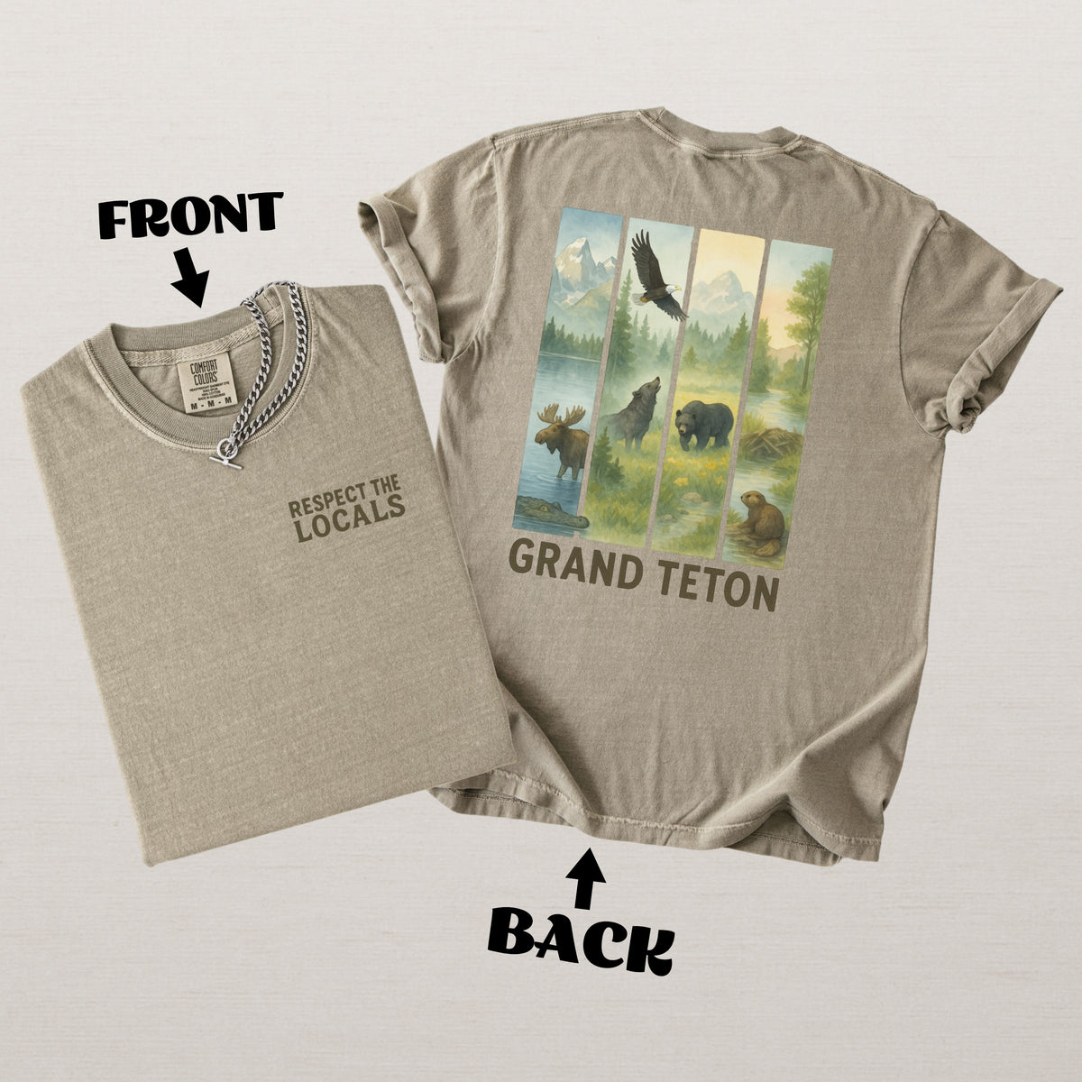Respect The Locals Grand Teton Mountain Adventure Souvenir Shirt