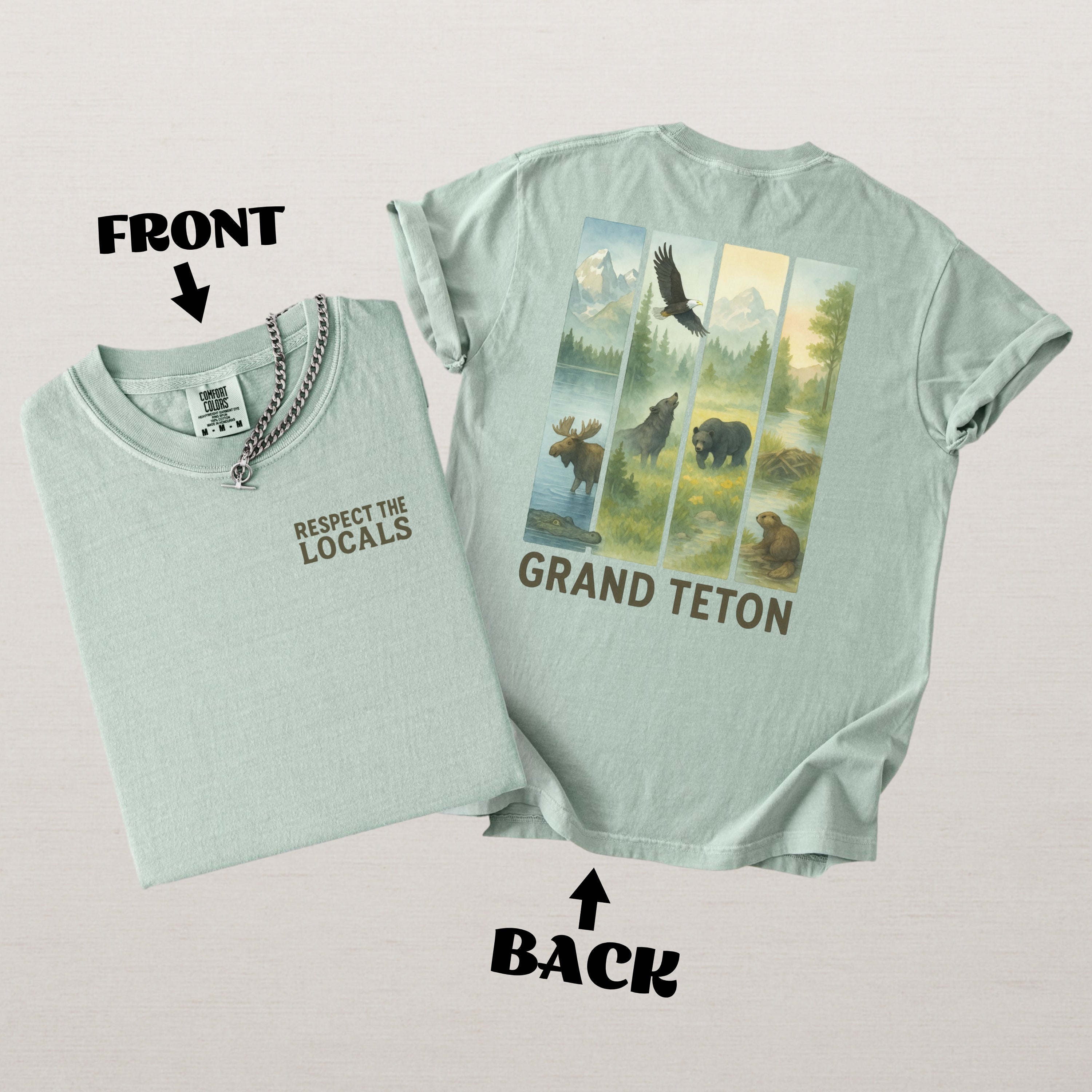 Respect The Locals Grand Teton Mountain Adventure Souvenir Shirt