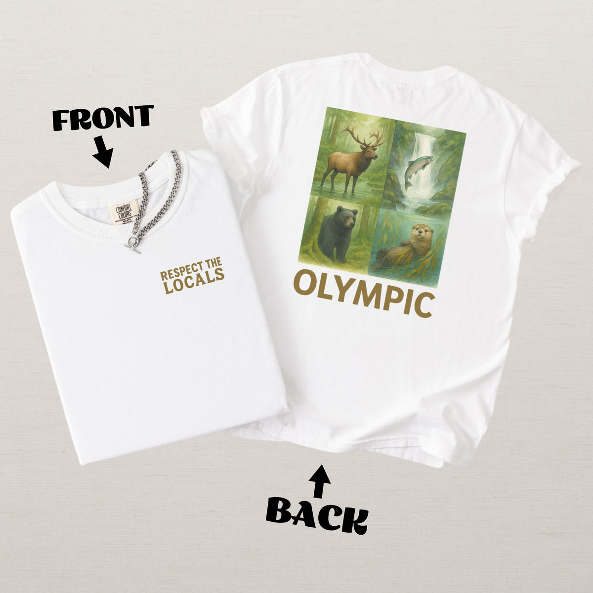 Respect The Locals Olympic National Park Comfort Colors Souvenir T-Shirt
