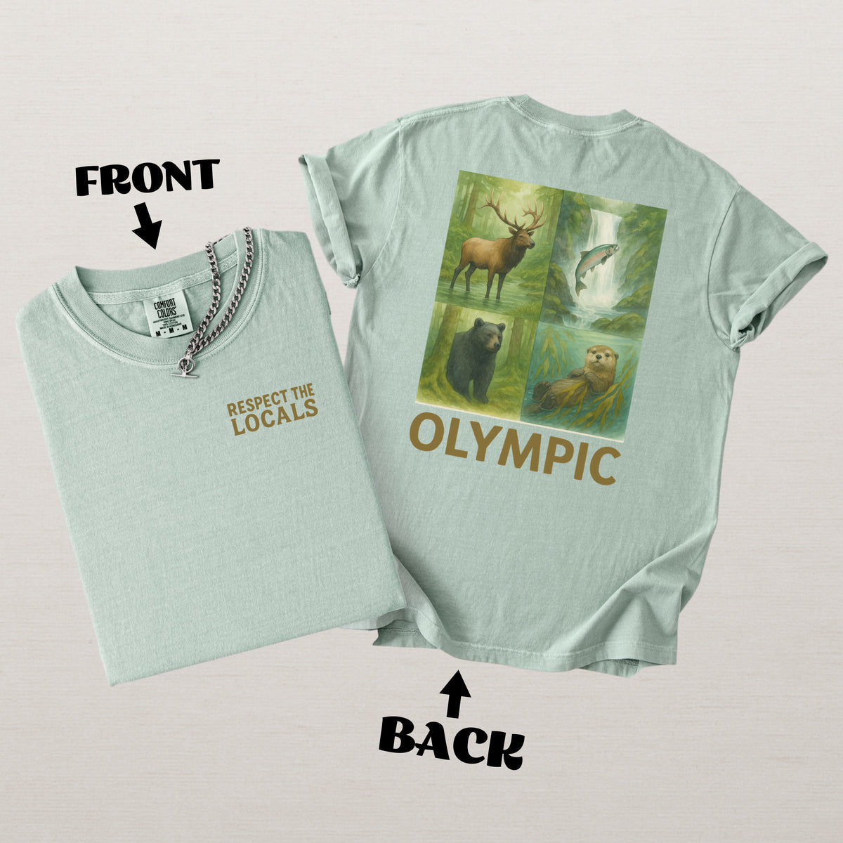 Respect The Locals Olympic National Park Comfort Colors Souvenir T-Shirt