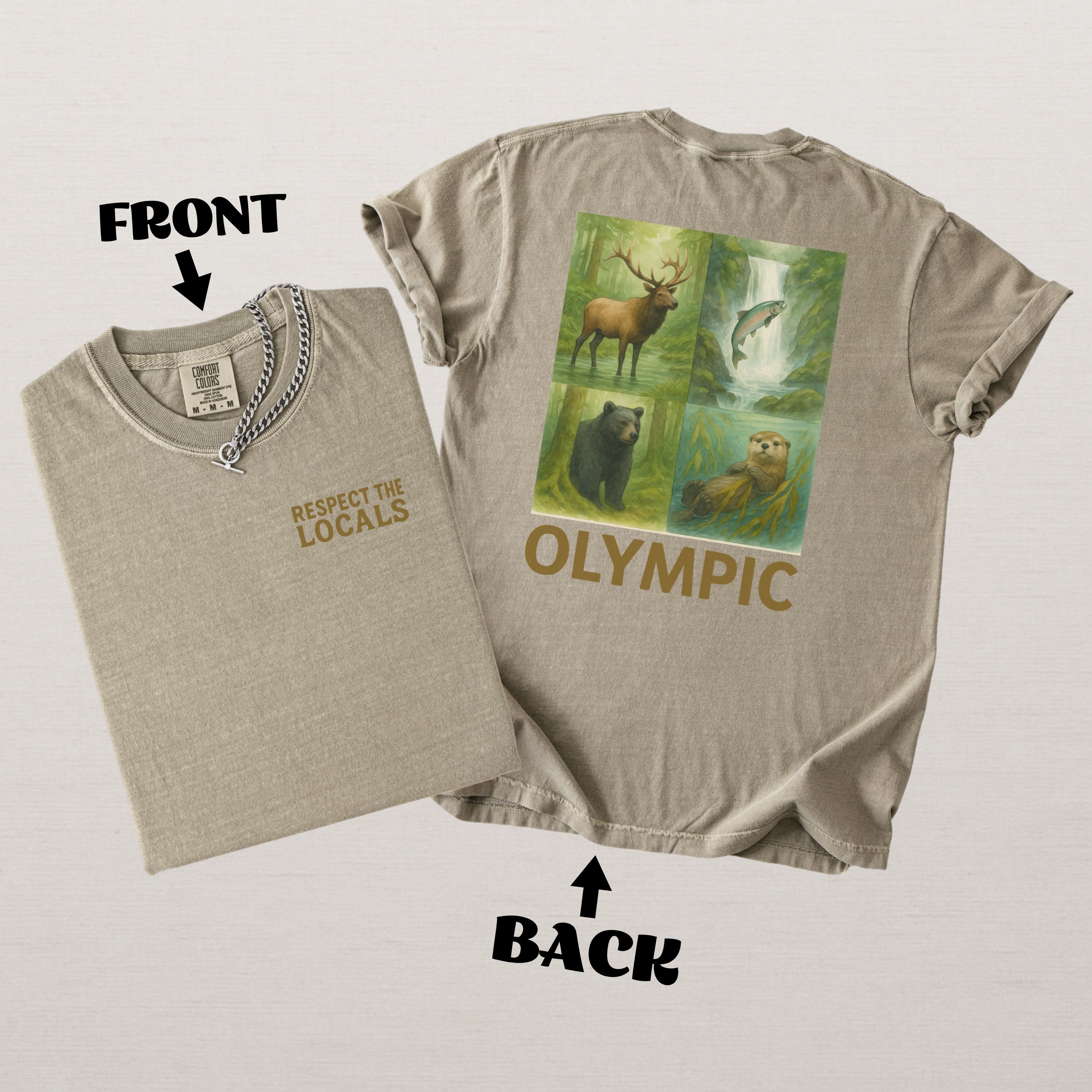 Respect The Locals Olympic National Park Comfort Colors Souvenir T-Shirt