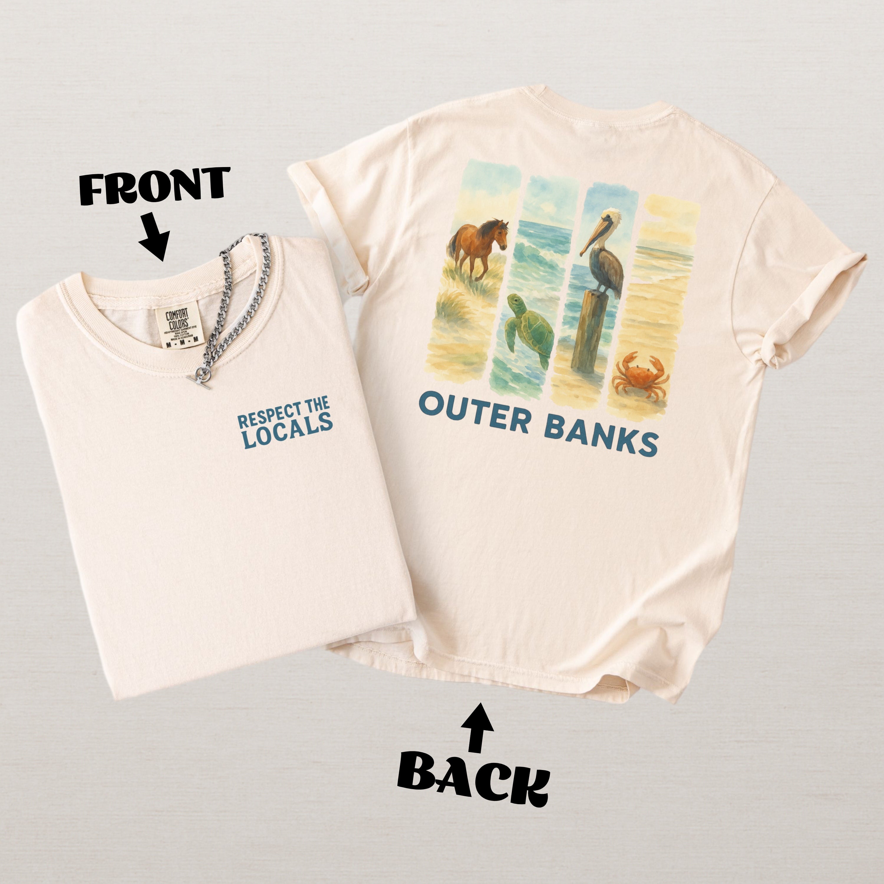 Respect The Locals Shirt Outer Banks Comfort Colors Souvenir T-Shirt