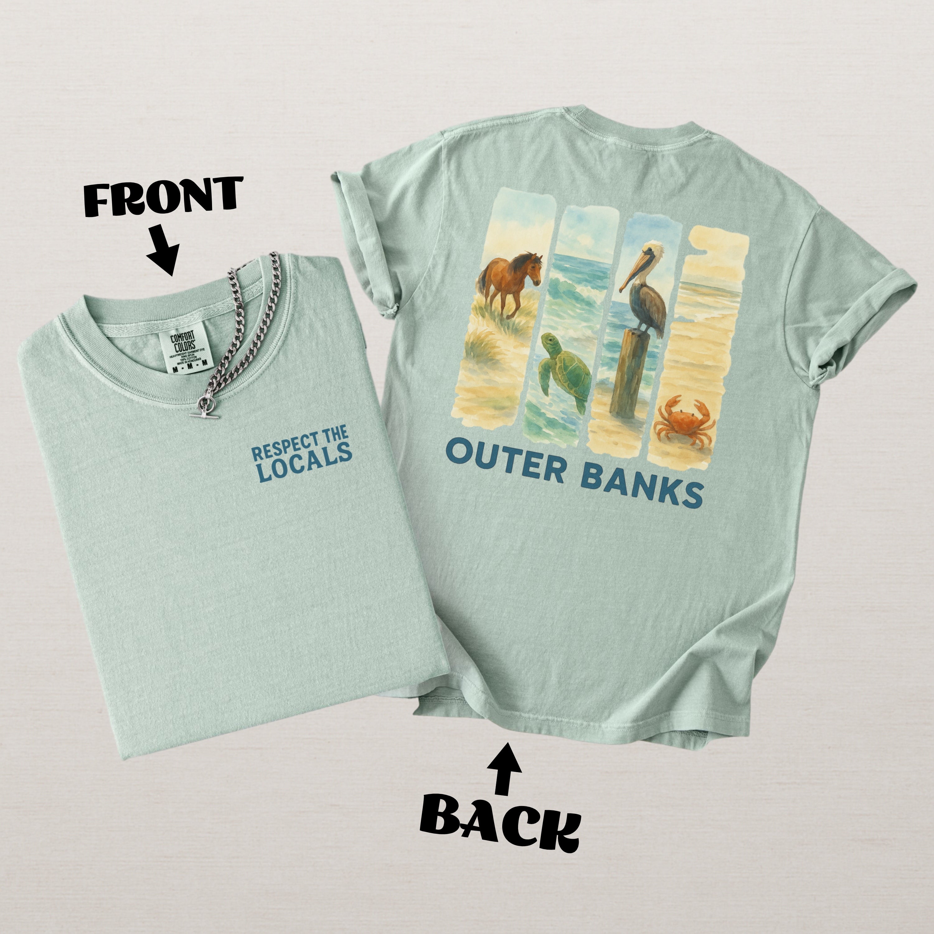 Respect The Locals Shirt Outer Banks Comfort Colors Souvenir T-Shirt