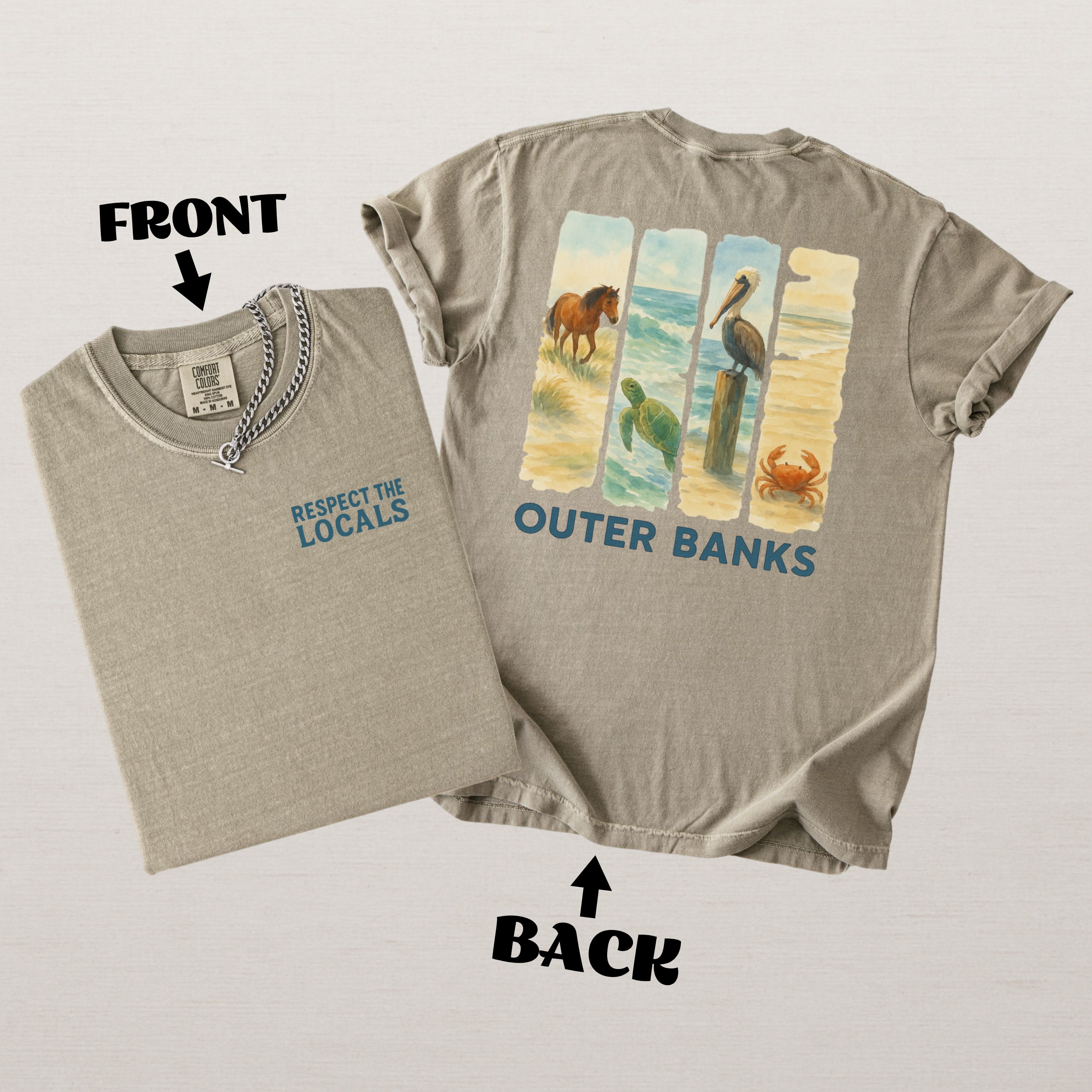 Respect The Locals Shirt Outer Banks Comfort Colors Souvenir T-Shirt