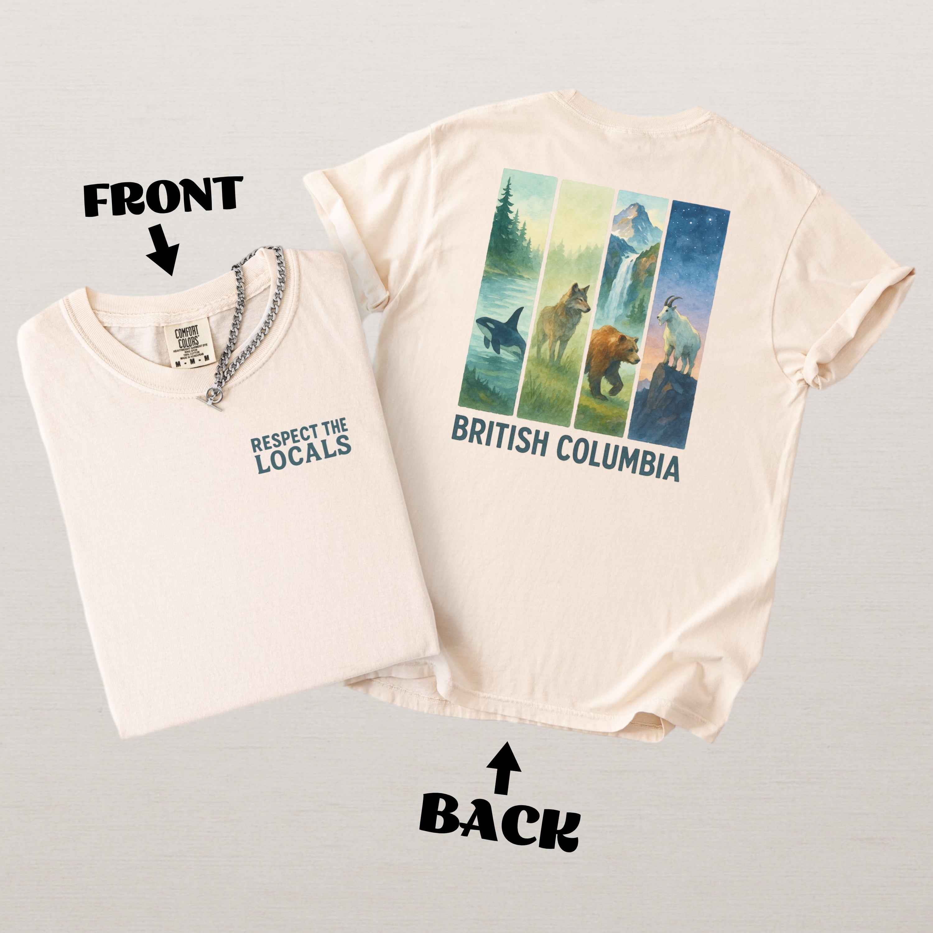 Respect The Locals British Columbia Comfort Colors Souvenir T-Shirt