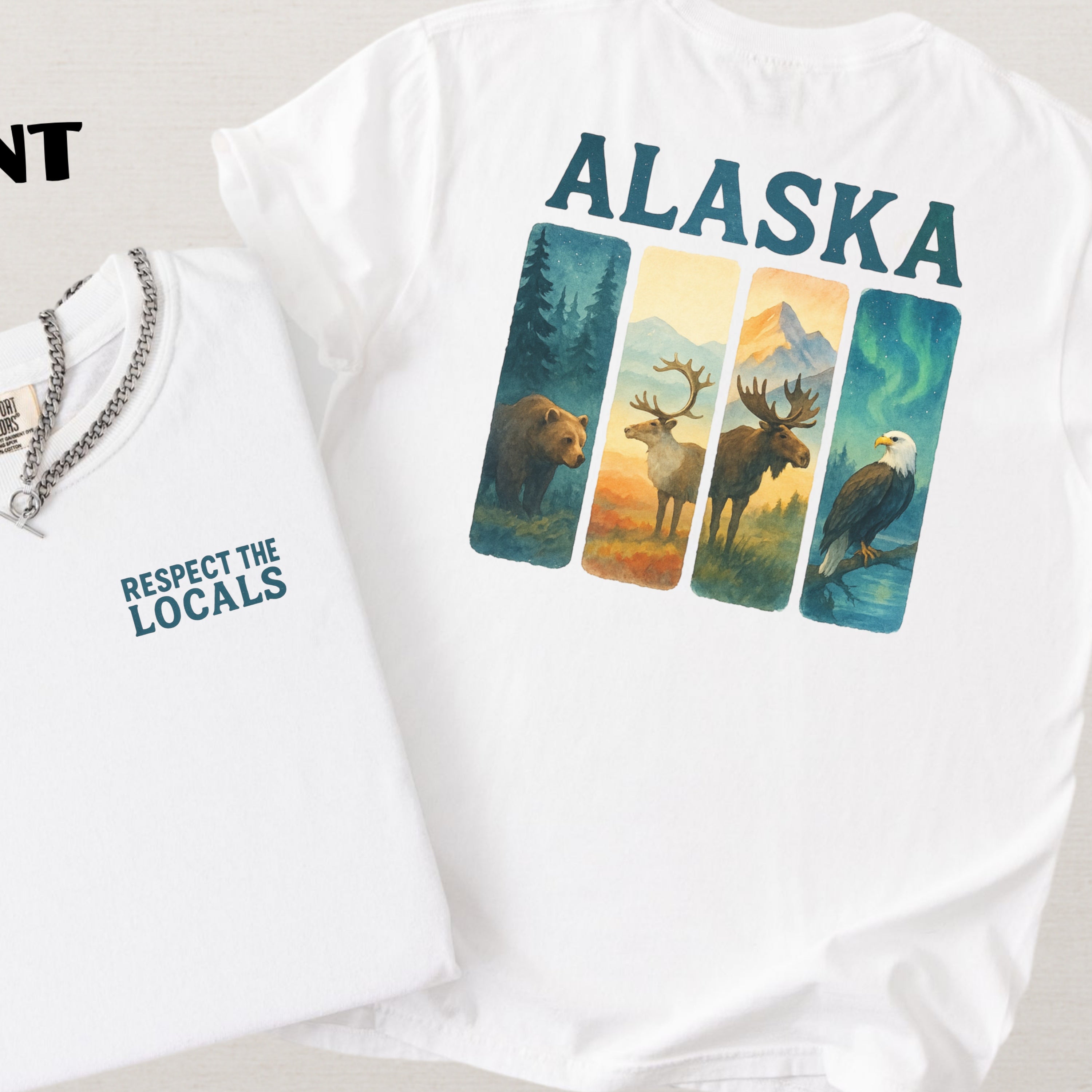 Respect The Locals Shirt Alaska Wildlife Comfort Colors Souvenir T-Shirt