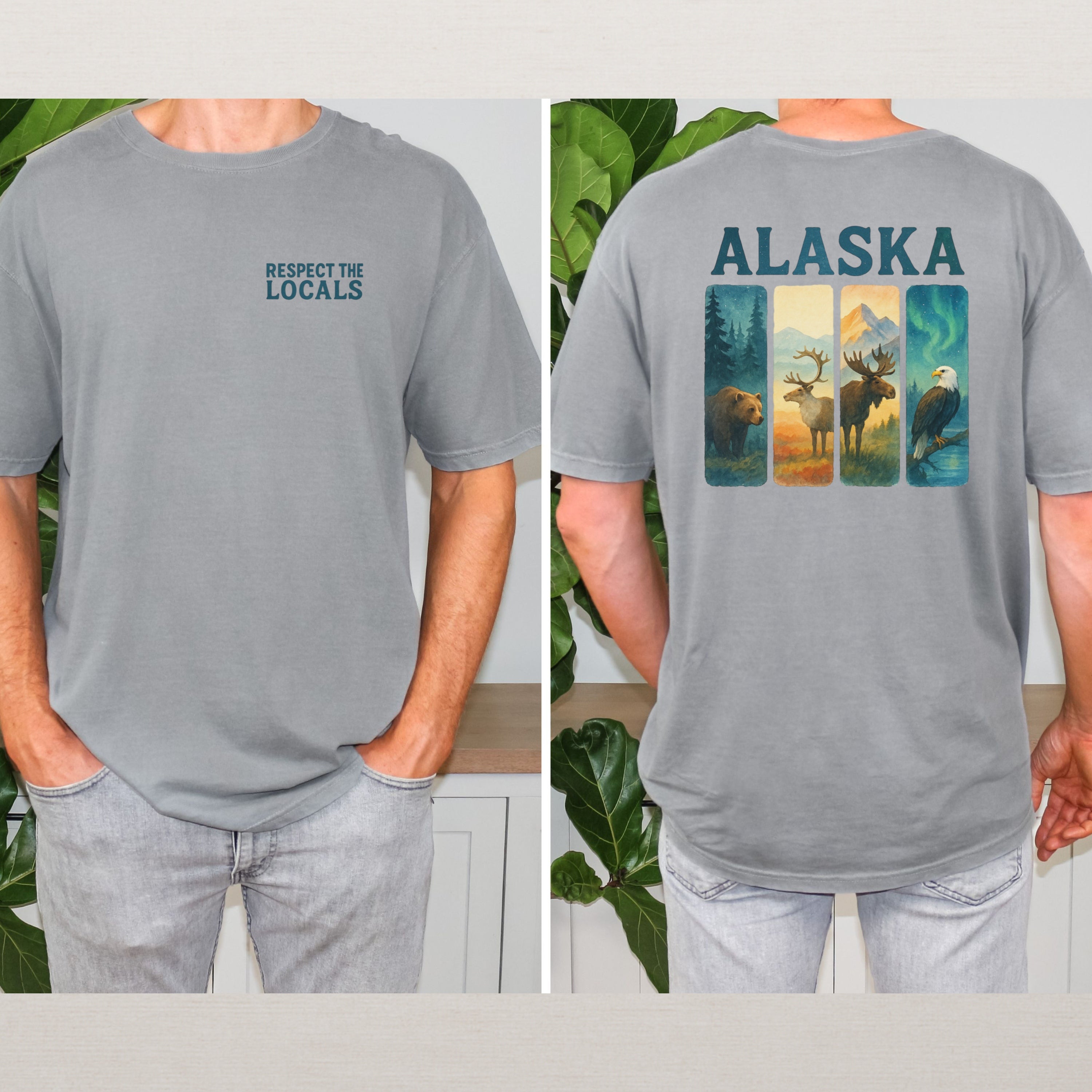 Respect The Locals Shirt Alaska Wildlife Comfort Colors Souvenir T-Shirt
