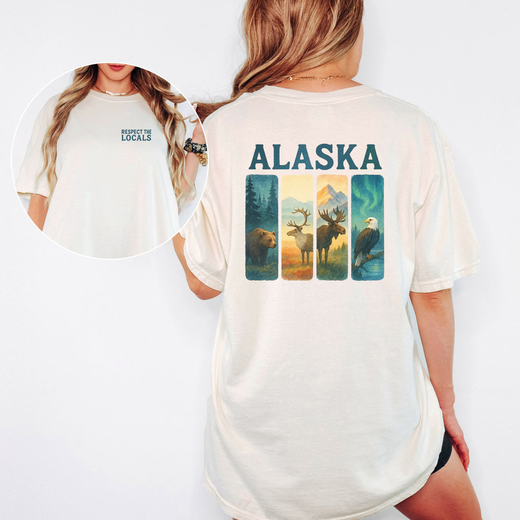 Respect The Locals Shirt Alaska Wildlife Comfort Colors Souvenir T-Shirt