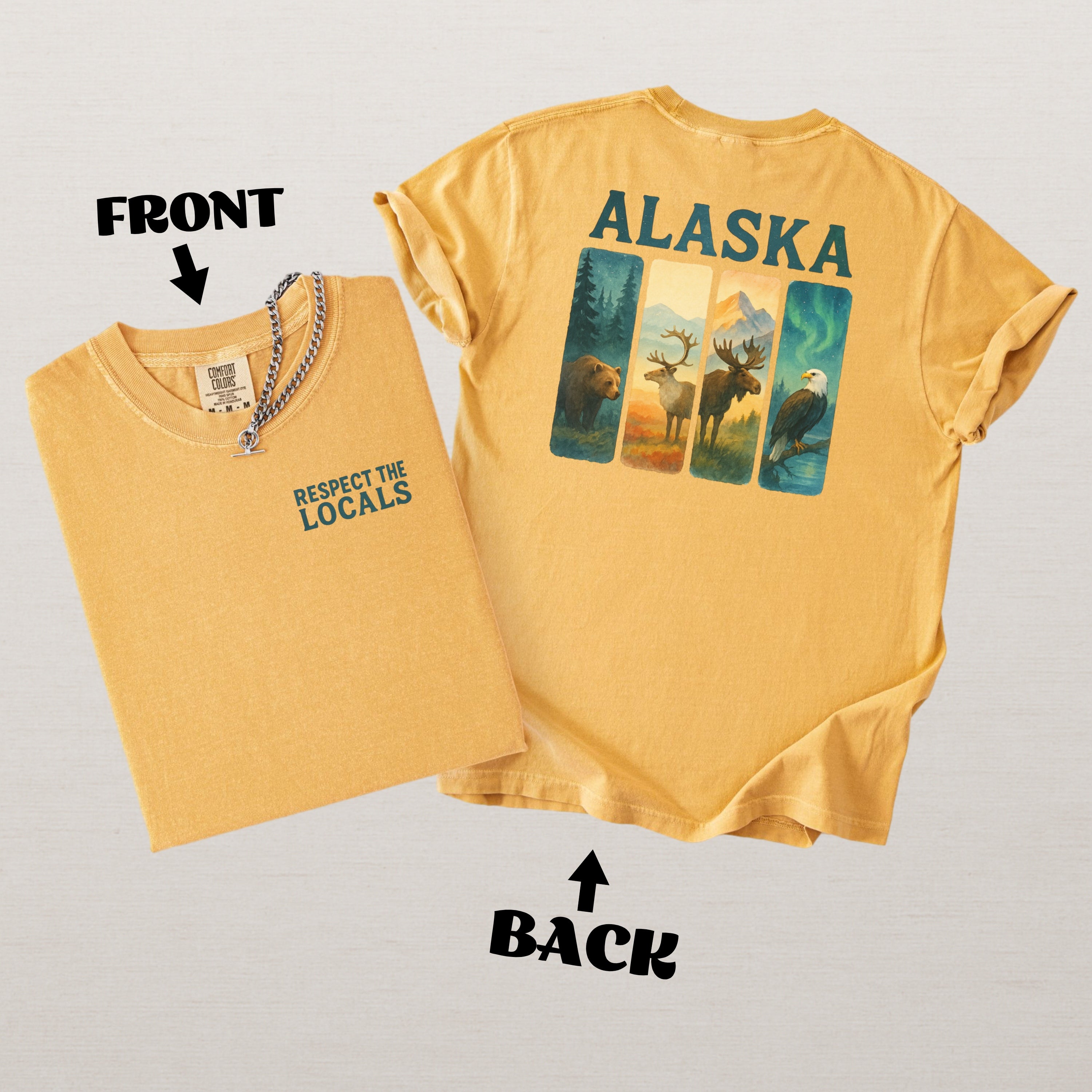 Respect The Locals Shirt Alaska Wildlife Comfort Colors Souvenir T-Shirt