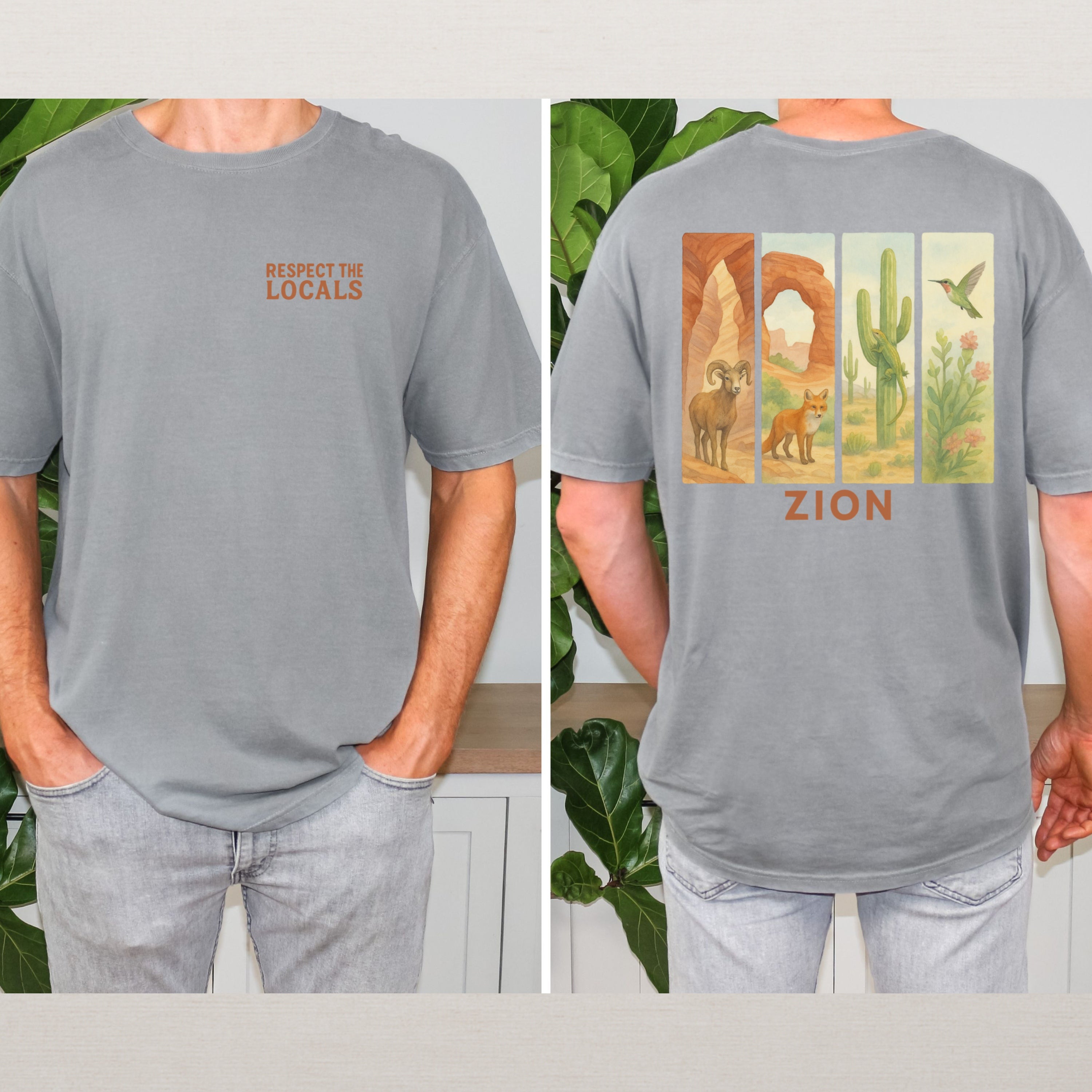 Respect The Locals Shirt Zion National Park Wildlife Comfort Colors Souvenir T-Shirt