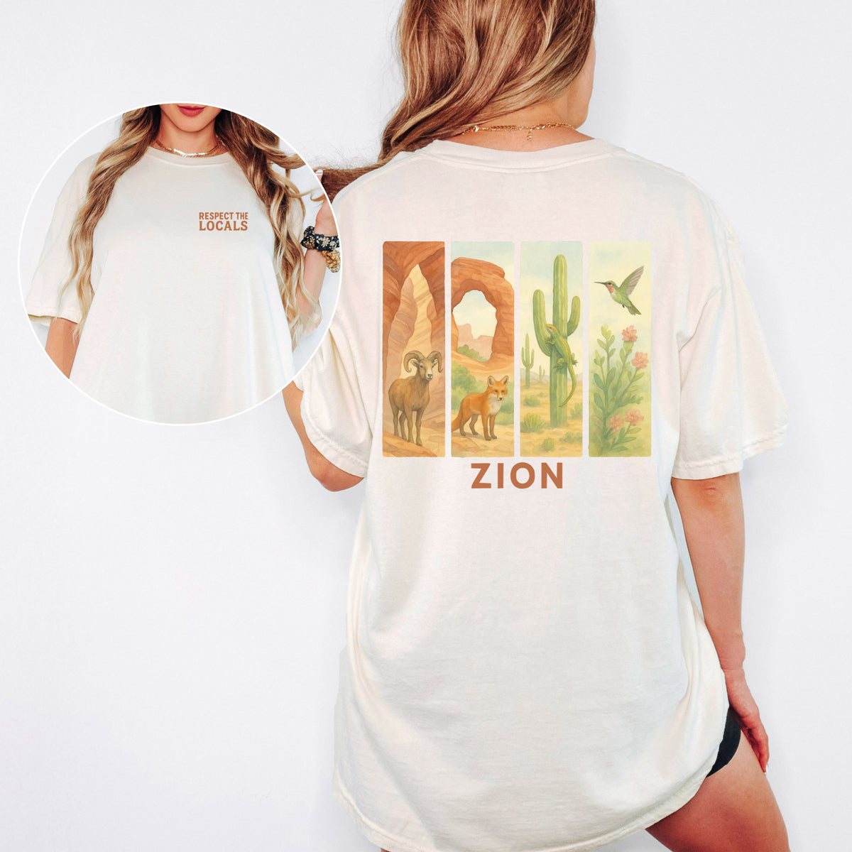 Respect The Locals Shirt Zion National Park Wildlife Comfort Colors Souvenir T-Shirt