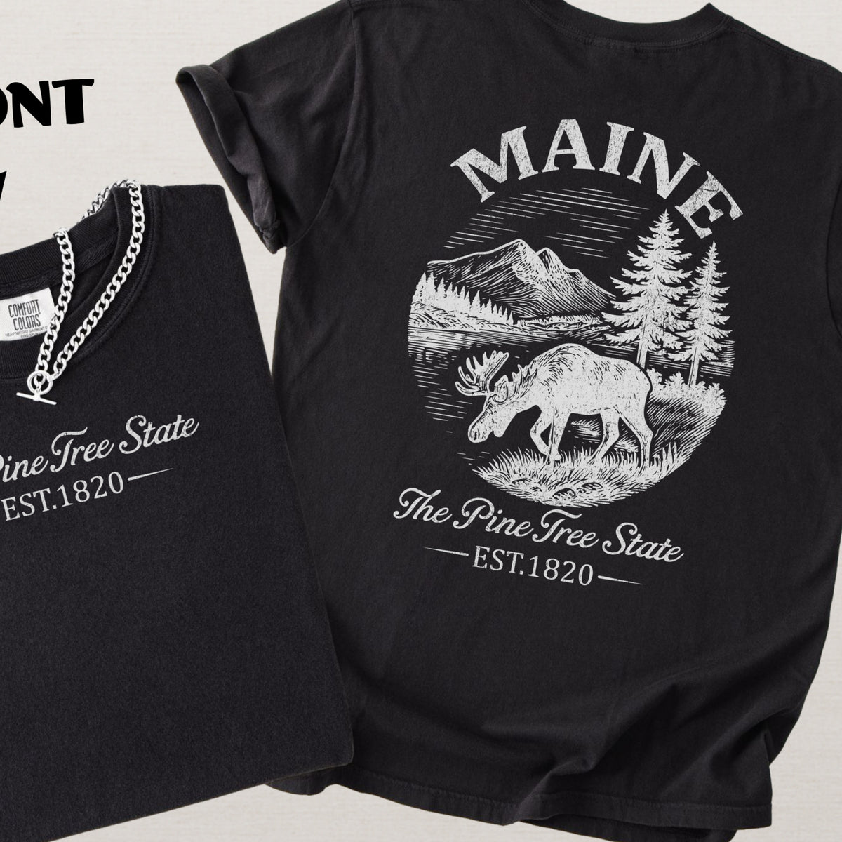 Maine Souvenir Shirt Vintage Comfort Colors Souvenir T-Shirt