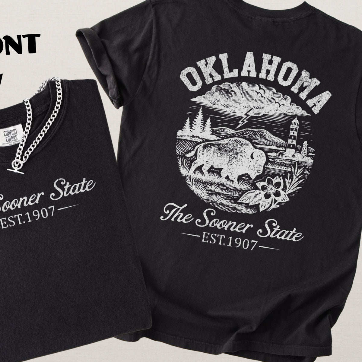 Oklahoma Retro Prairie Sky Vintage Sooner State Comfort Colors Souvenir T-Shirt