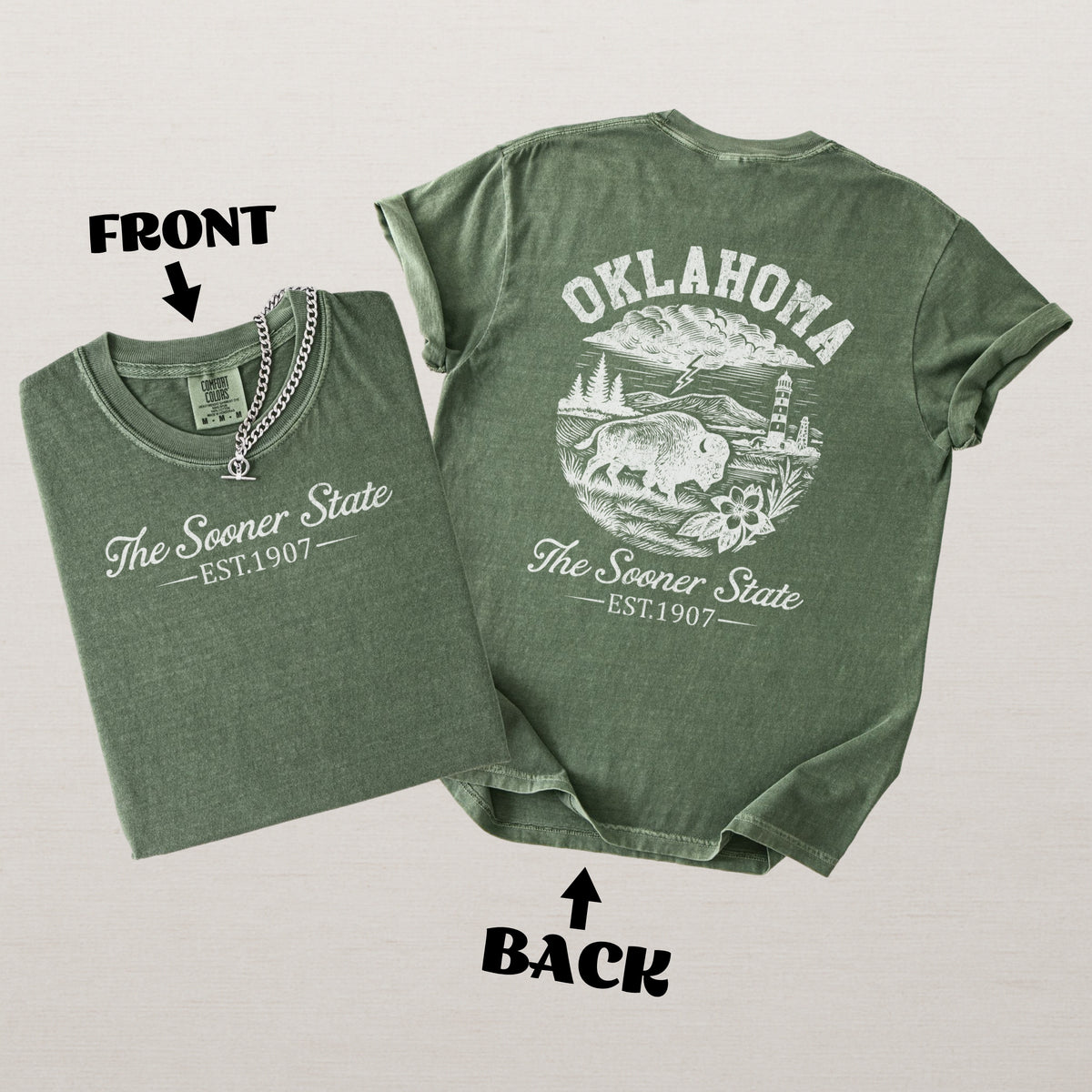 Oklahoma Retro Prairie Sky Vintage Sooner State Comfort Colors Souvenir T-Shirt