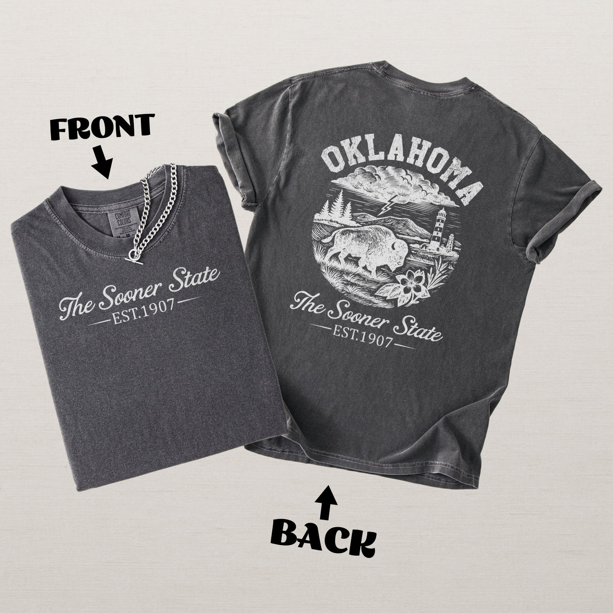 Oklahoma Retro Prairie Sky Vintage Sooner State Comfort Colors Souvenir T-Shirt